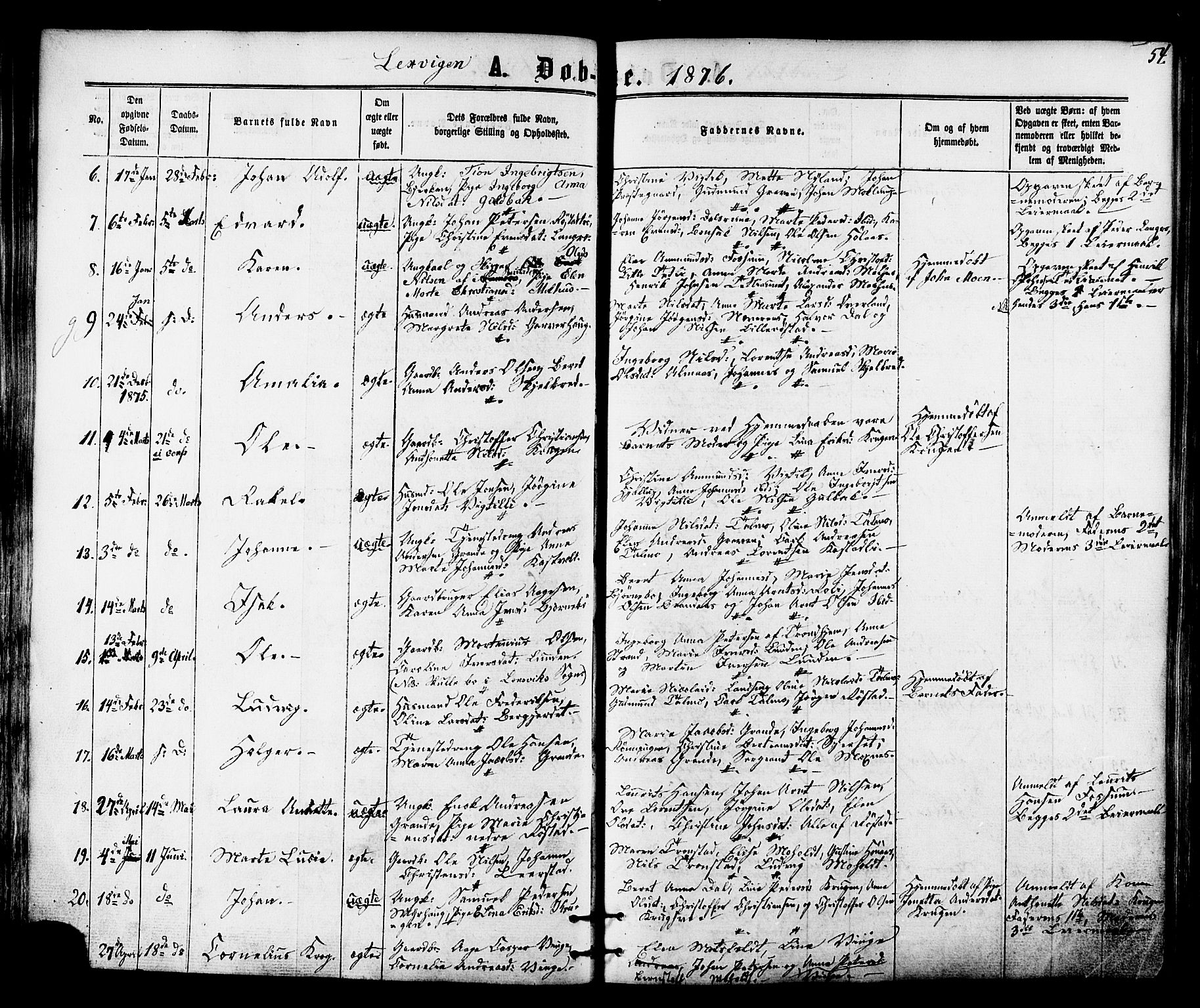 Ministerialprotokoller, klokkerbøker og fødselsregistre - Nord-Trøndelag, SAT/A-1458/701/L0009: Parish register (official) no. 701A09 /1, 1864-1882, p. 54