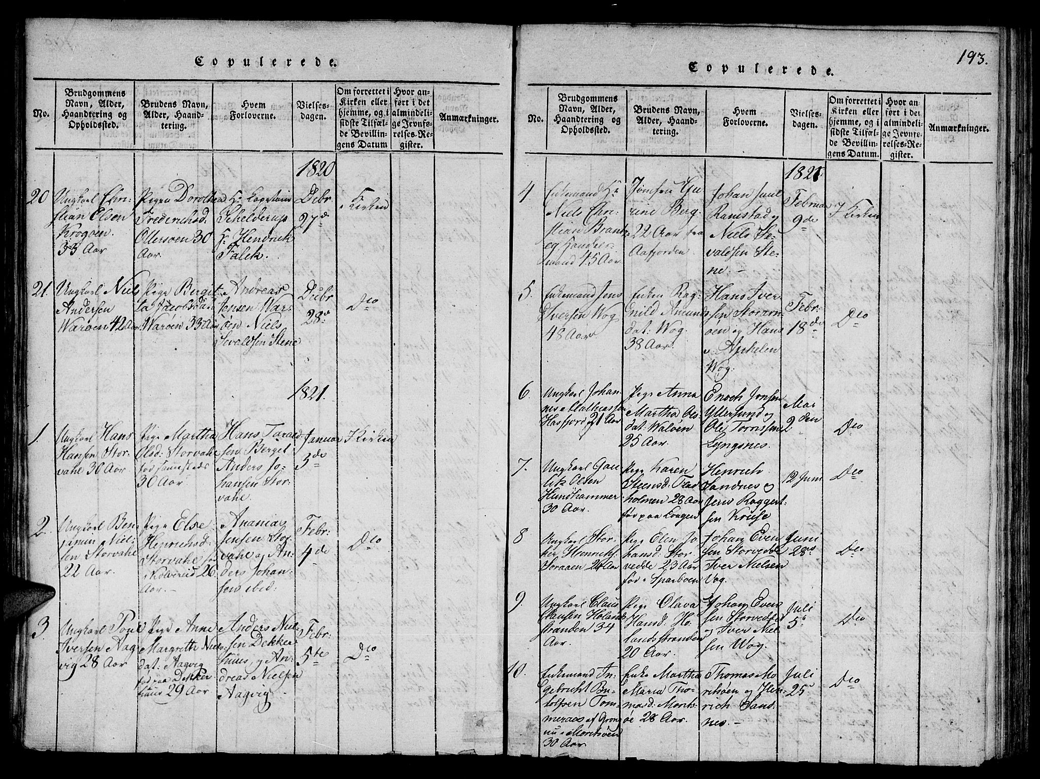 Ministerialprotokoller, klokkerbøker og fødselsregistre - Nord-Trøndelag, SAT/A-1458/784/L0667: Parish register (official) no. 784A03 /1, 1816-1829, p. 193