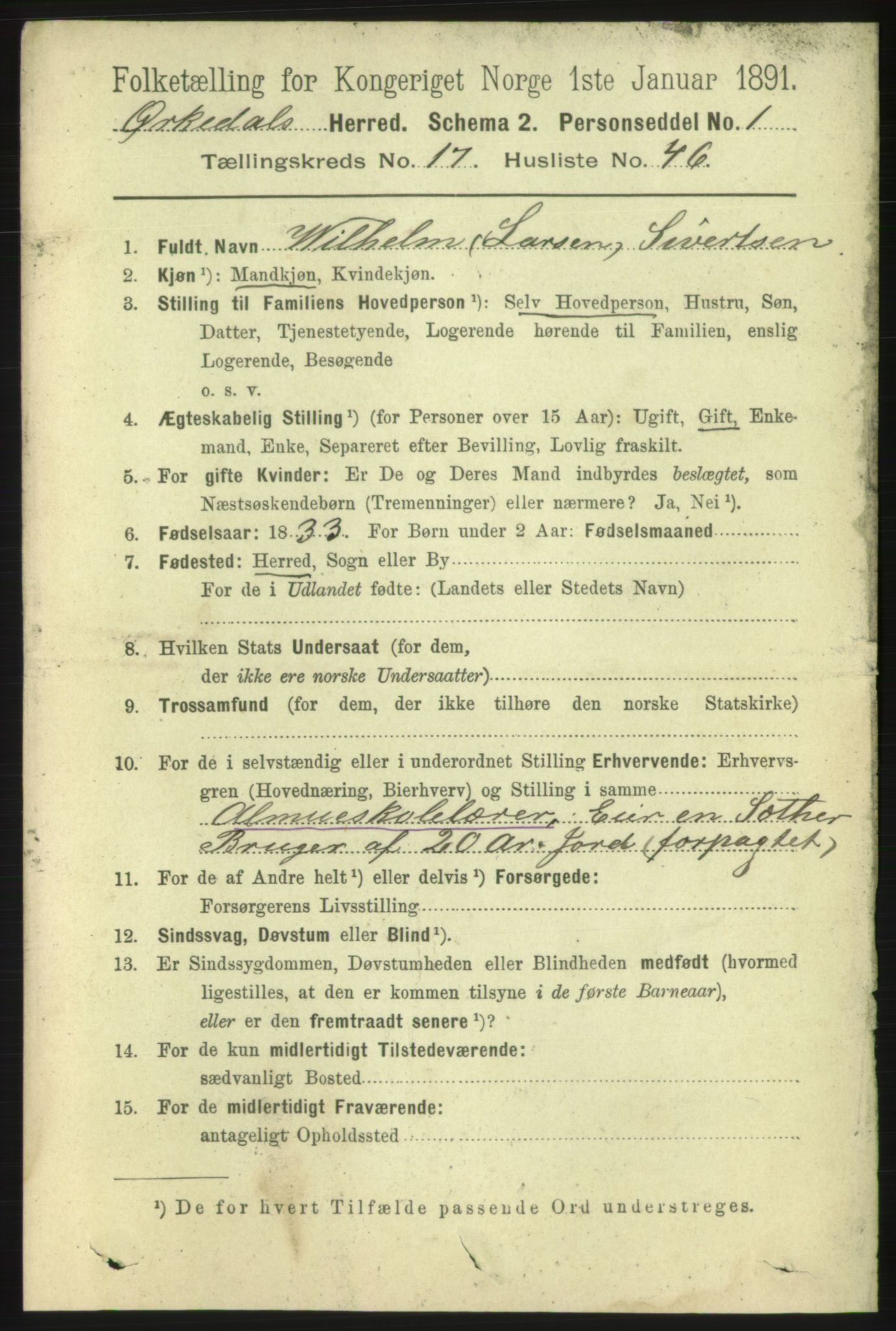 RA, 1891 census for 1638 Orkdal, 1891, p. 7628