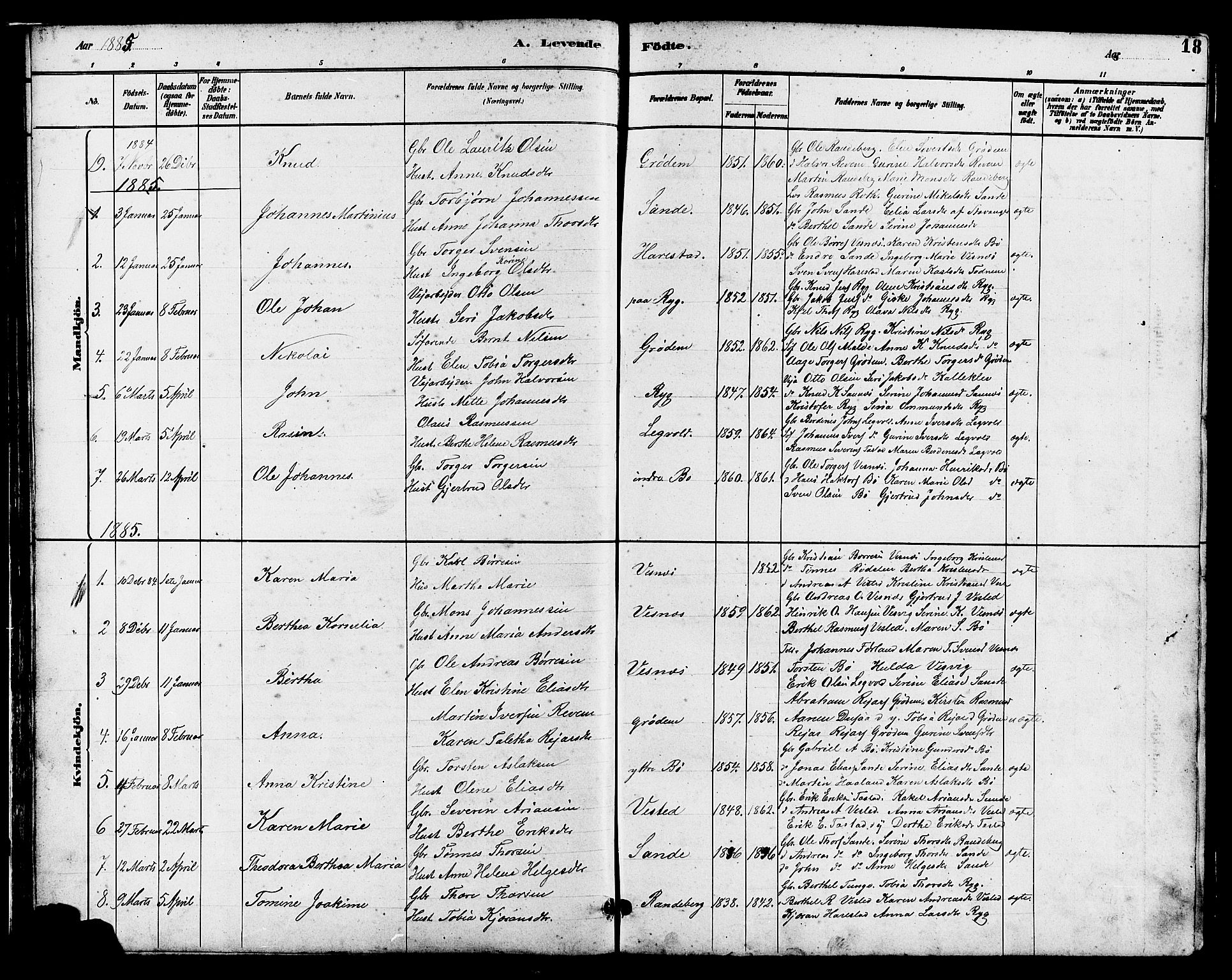 Hetland sokneprestkontor, SAST/A-101826/30/30BB/L0006: Parish register (copy) no. B 6, 1878-1921, p. 18