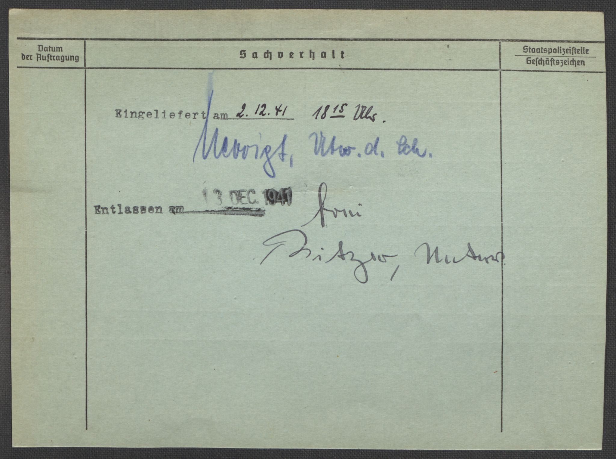 Befehlshaber der Sicherheitspolizei und des SD, AV/RA-RAFA-5969/E/Ea/Eaa/L0005: Register over norske fanger i Møllergata 19: Hø-Kj, 1940-1945, p. 11