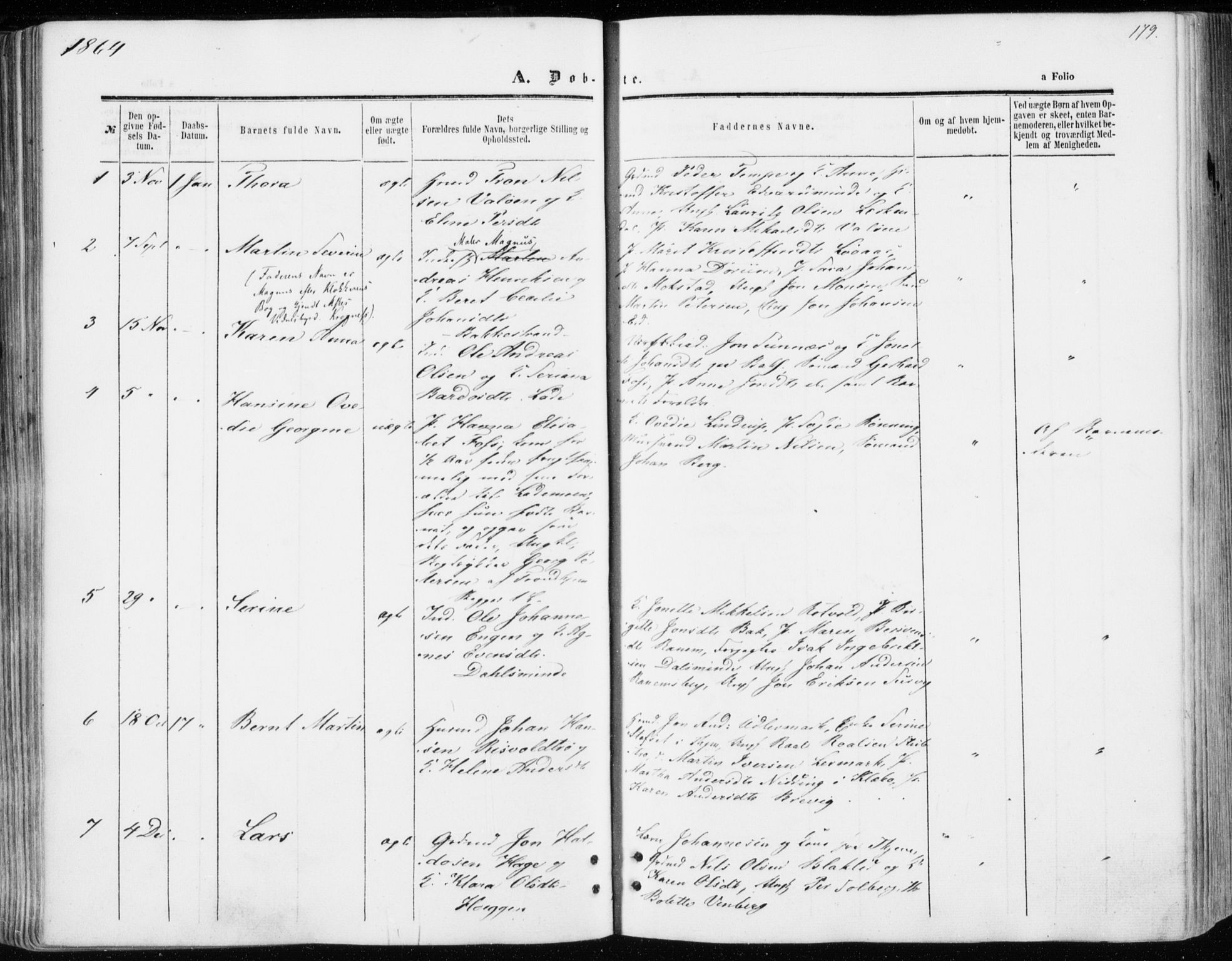 Ministerialprotokoller, klokkerbøker og fødselsregistre - Sør-Trøndelag, SAT/A-1456/606/L0292: Parish register (official) no. 606A07, 1856-1865, p. 179