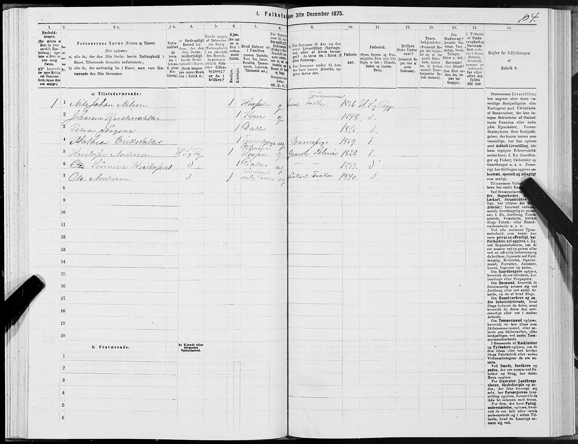 SAT, 1875 census for 1832P Hemnes, 1875, p. 2104
