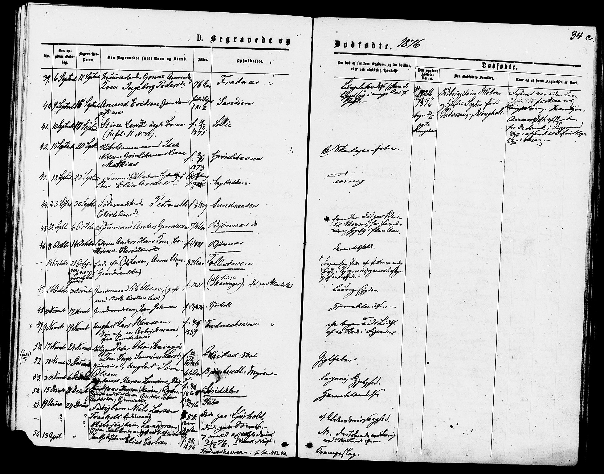 Eidanger kirkebøker, AV/SAKO-A-261/F/Fa/L0011: Parish register (official) no. 11, 1875-1878, p. 34