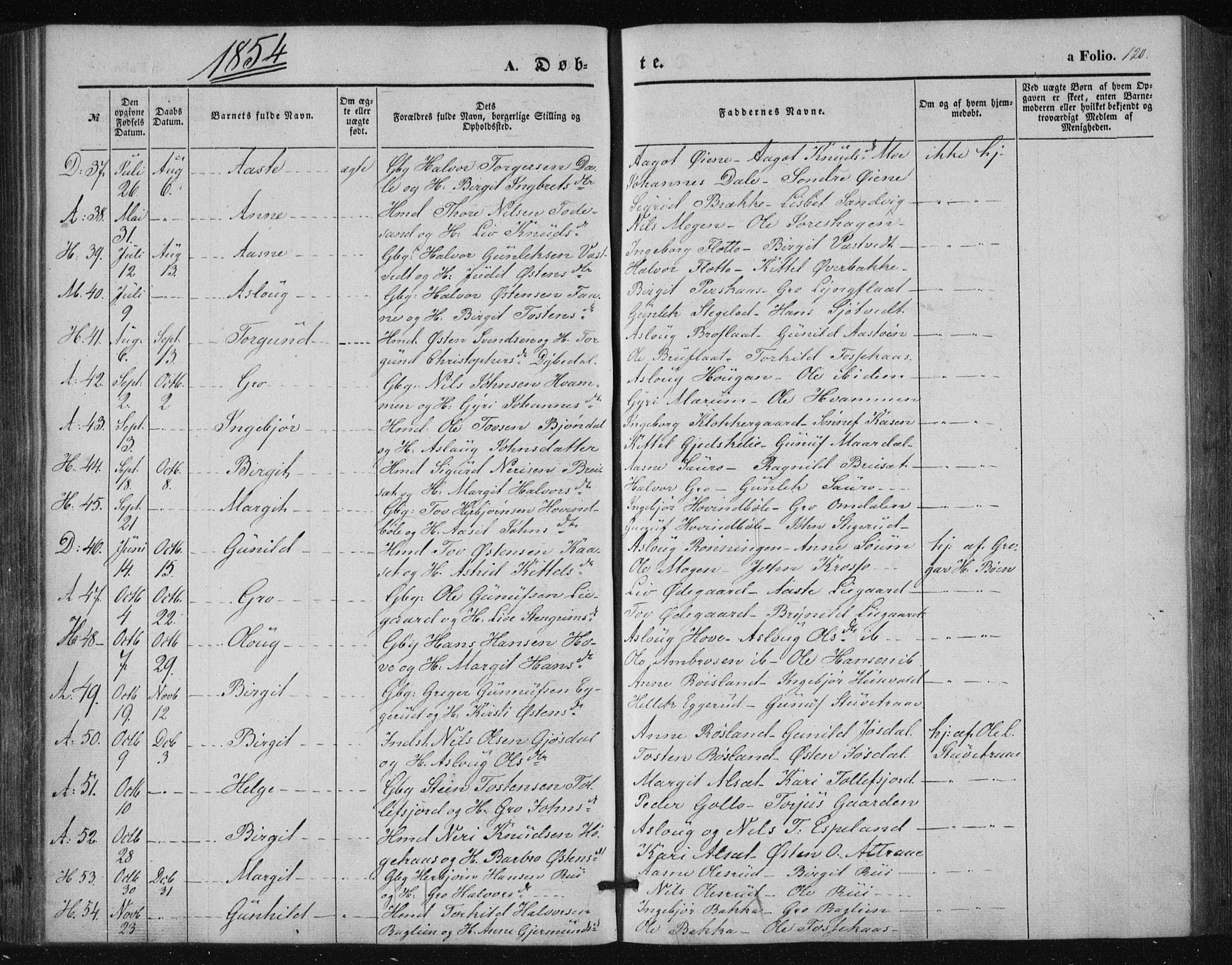 Tinn kirkebøker, SAKO/A-308/F/Fa/L0005: Parish register (official) no. I 5, 1844-1856, p. 120