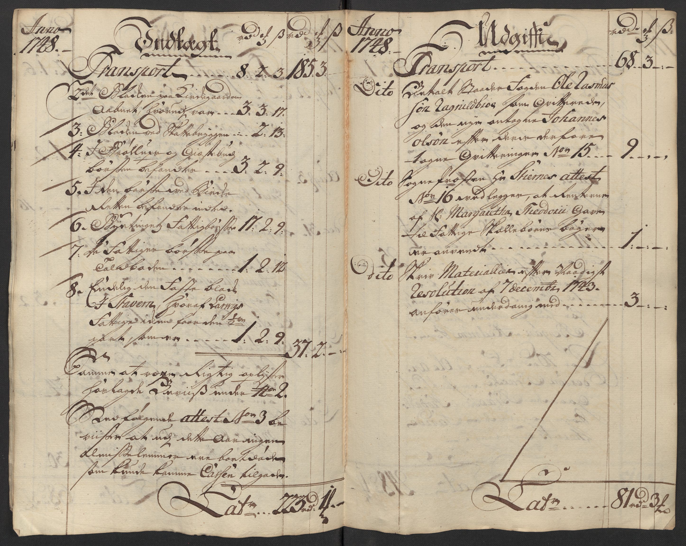 Kristiania tukthus, AV/SAO-A-10644/A/Ad/Adb/L0011: Innkomne skriv, rapporter og regnskap, 1742-1783, p. 55