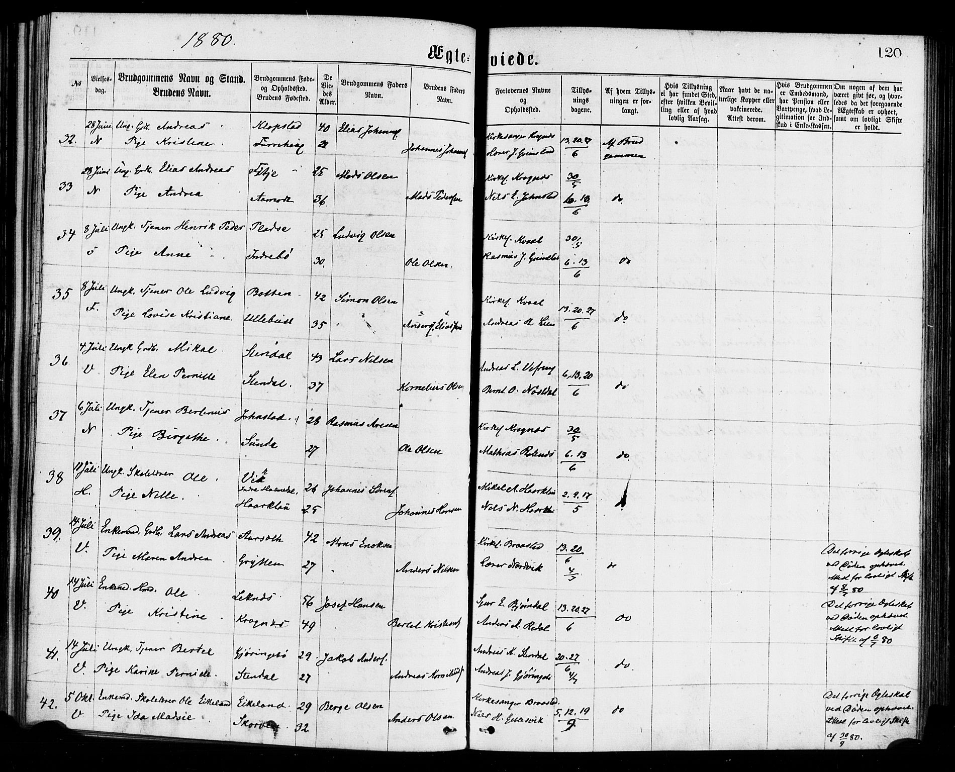 Førde sokneprestembete, AV/SAB-A-79901/H/Haa/Haaa/L0011: Parish register (official) no. A 11, 1877-1880, p. 120