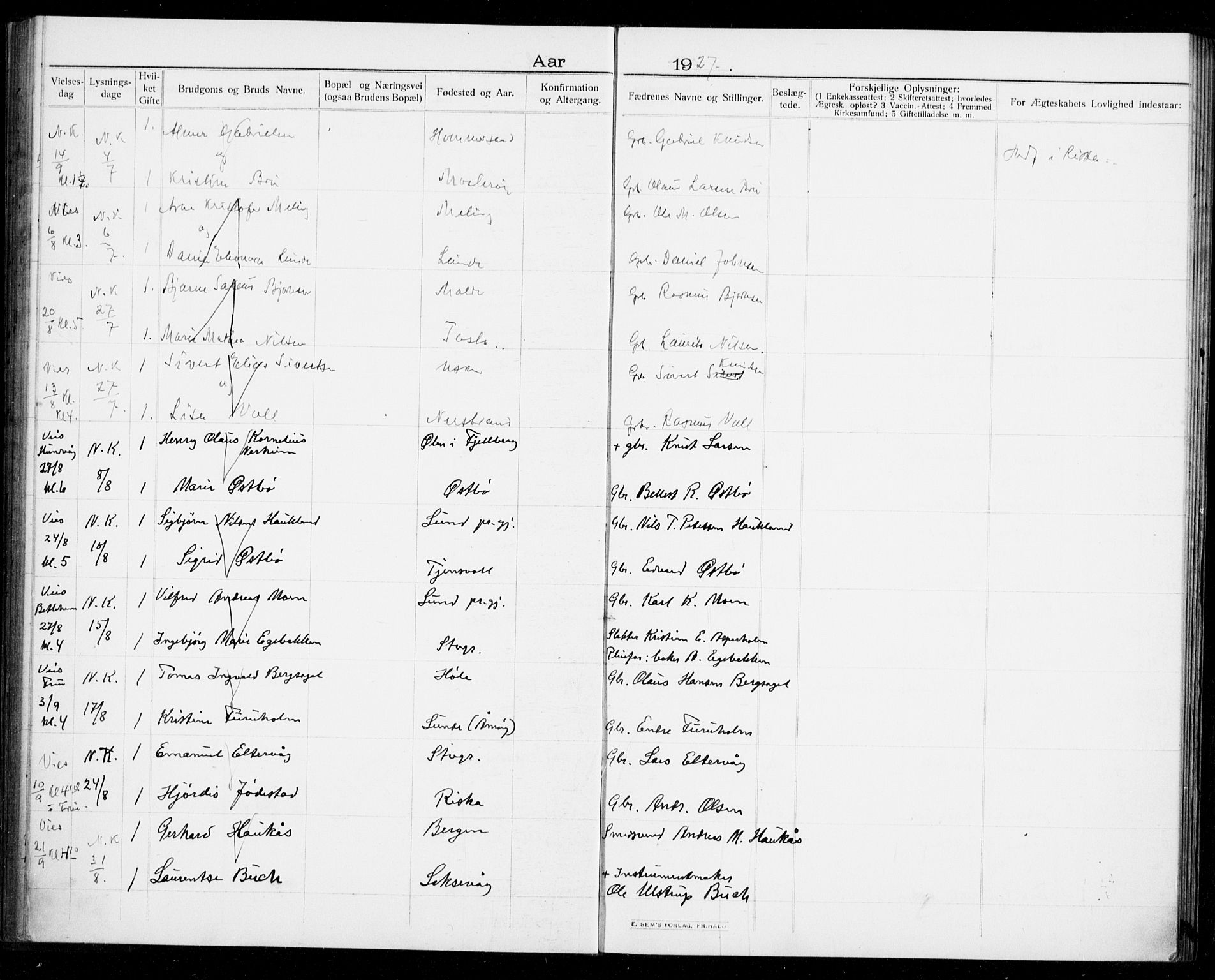 Hetland sokneprestkontor, AV/SAST-A-101826/70/705BA/L0005: Banns register no. 705.BA.5, 1911-1935