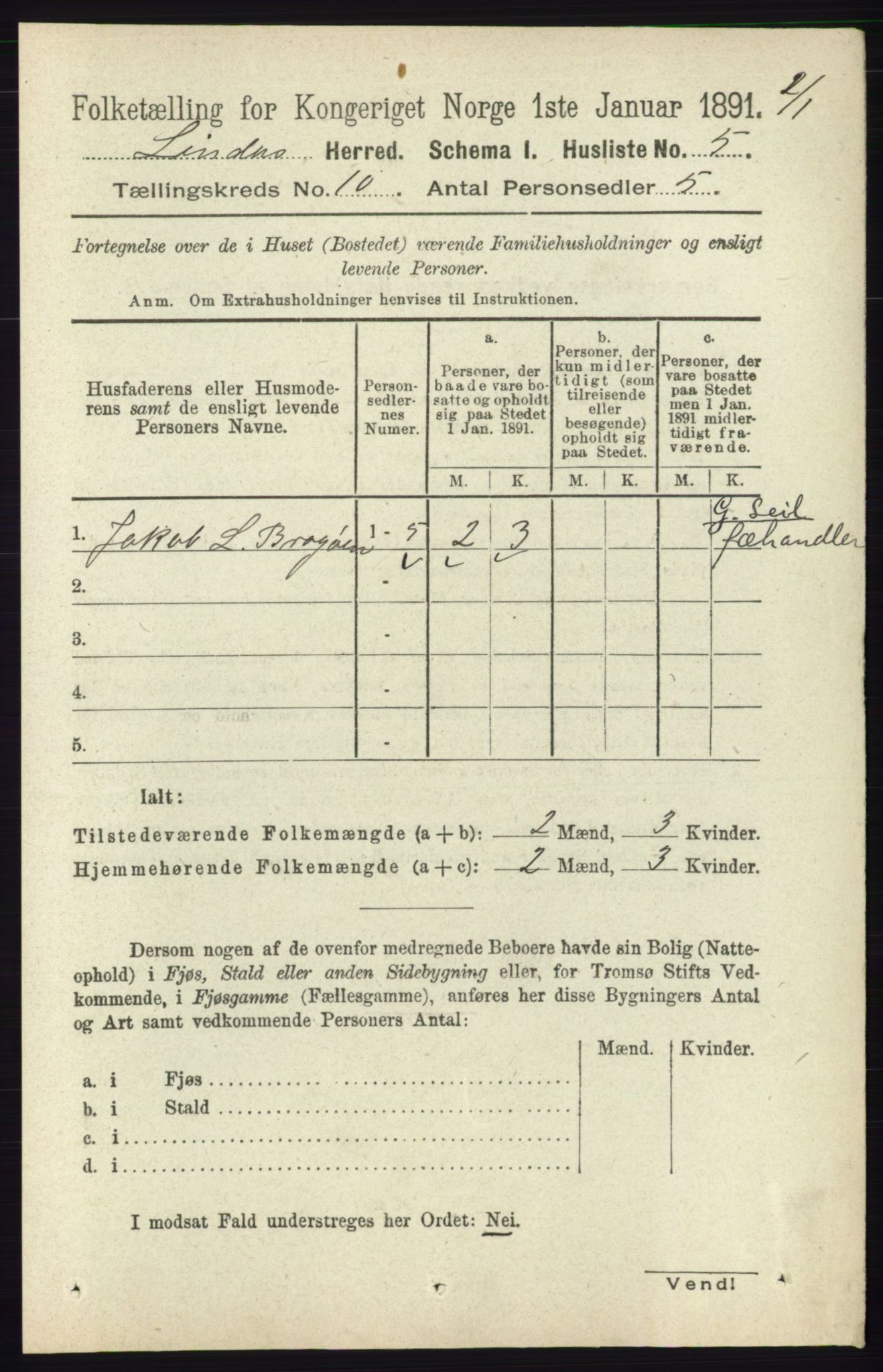 RA, 1891 census for 1263 Lindås, 1891, p. 3379