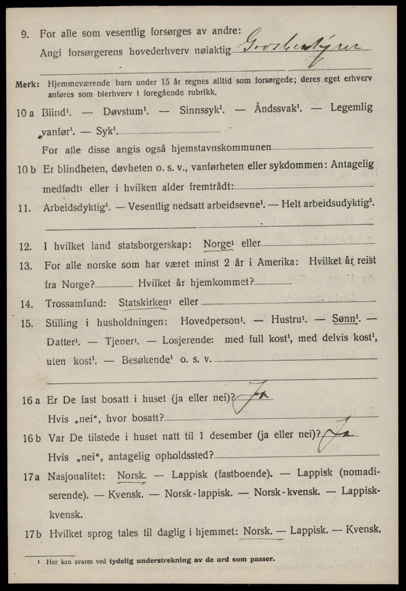 SAT, 1920 census for Meldal, 1920, p. 7390