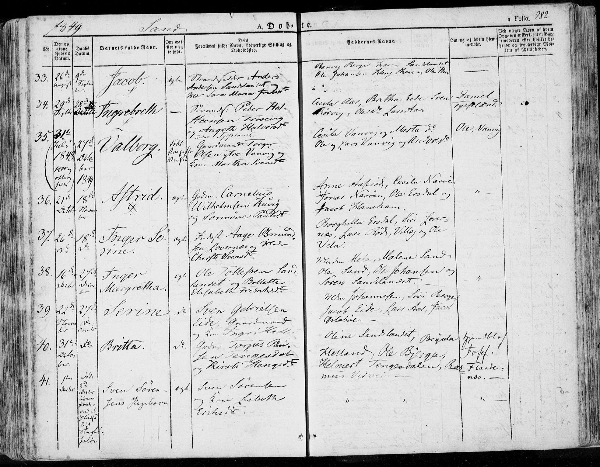 Jelsa sokneprestkontor, AV/SAST-A-101842/01/IV: Parish register (official) no. A 6.1, 1828-1853, p. 282