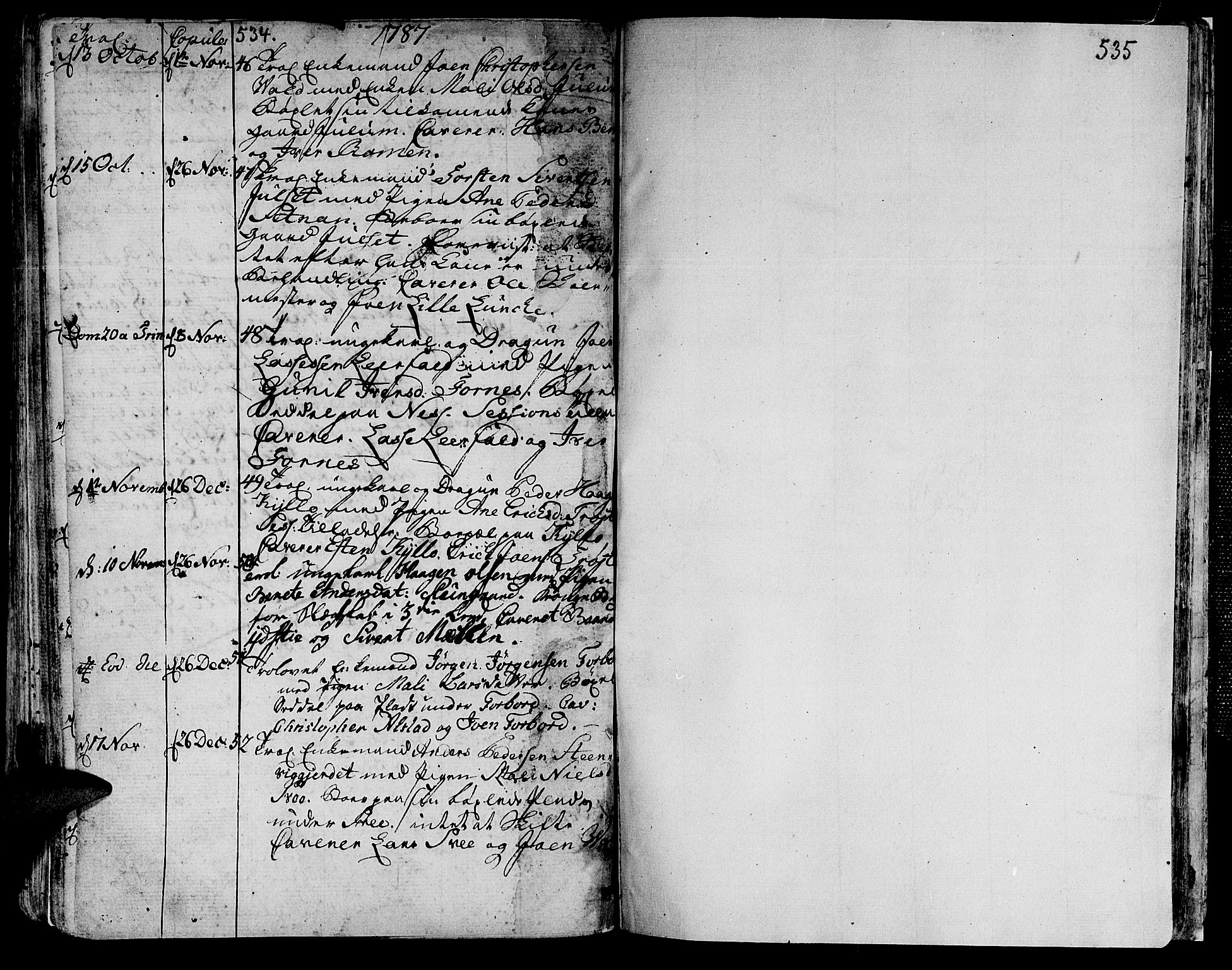 Ministerialprotokoller, klokkerbøker og fødselsregistre - Nord-Trøndelag, AV/SAT-A-1458/709/L0059: Parish register (official) no. 709A06, 1781-1797, p. 534-535