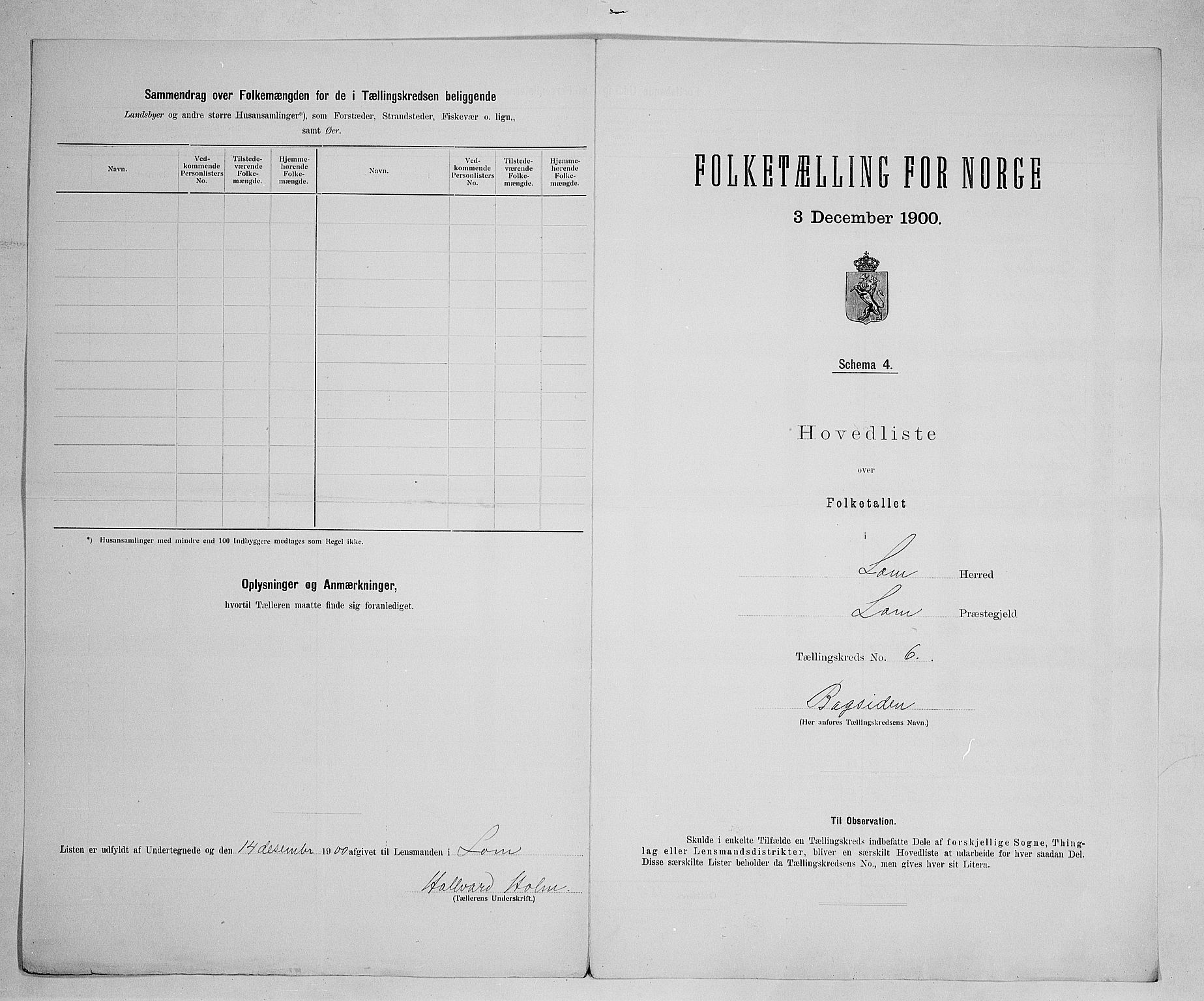 SAH, 1900 census for Lom, 1900, p. 28