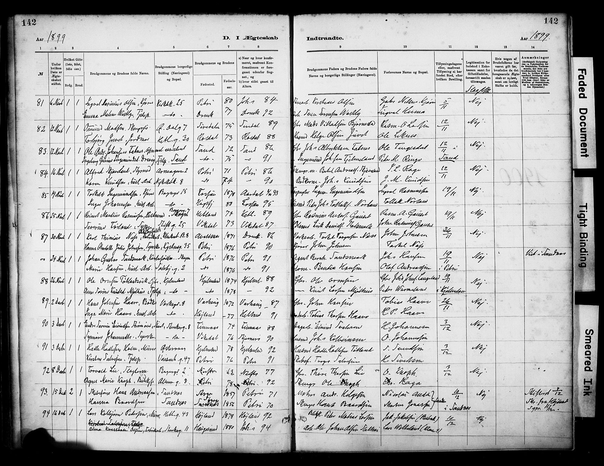 St. Petri sokneprestkontor, SAST/A-101813/001/30/30BA/L0018: Parish register (official) no. A 19, 1879-1900, p. 142