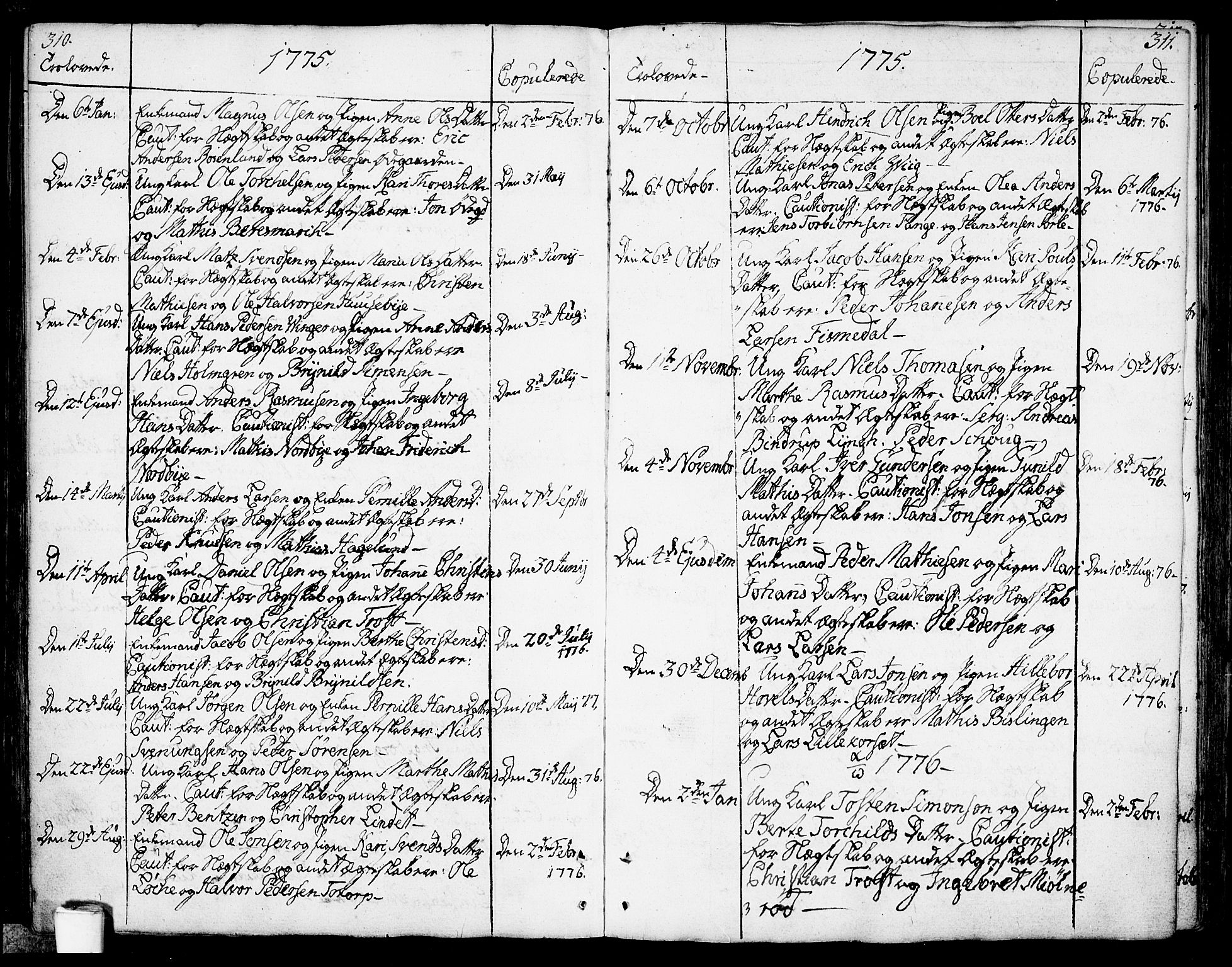 Berg prestekontor Kirkebøker, SAO/A-10902/F/Fa/L0001: Parish register (official) no. I 1, 1770-1814, p. 310-311