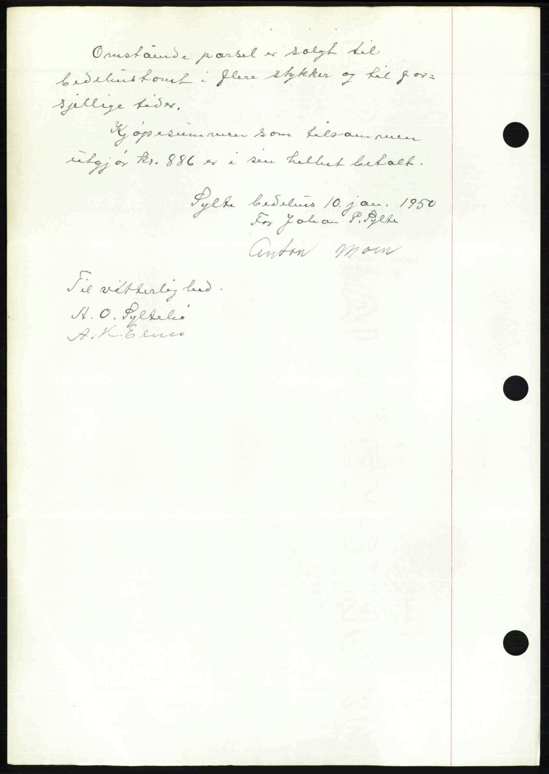 Romsdal sorenskriveri, AV/SAT-A-4149/1/2/2C: Mortgage book no. A32, 1950-1950, Diary no: : 174/1950