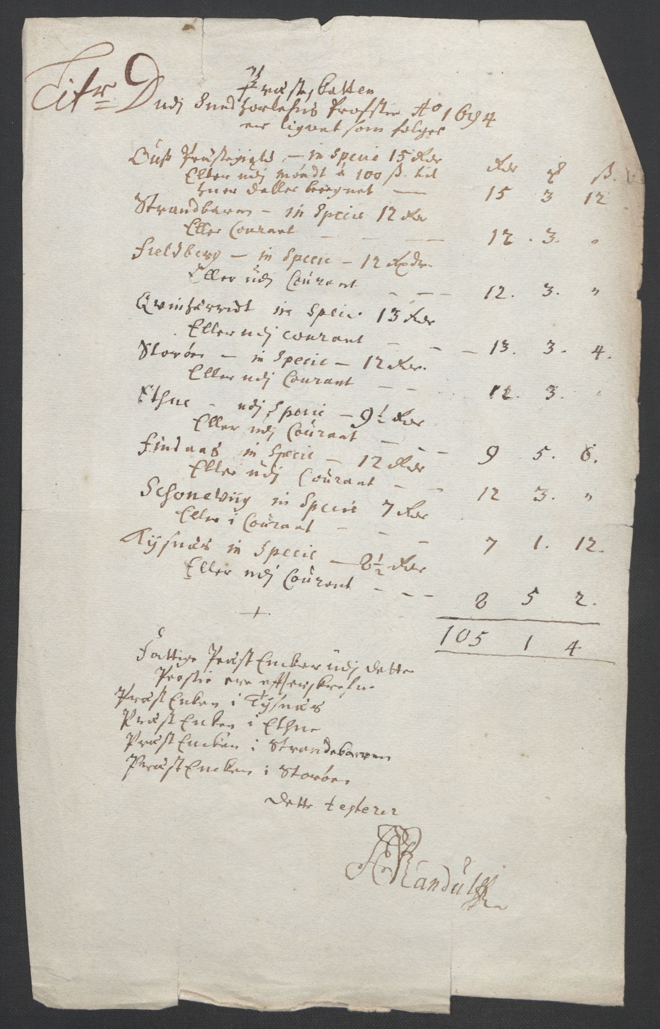 Rentekammeret inntil 1814, Reviderte regnskaper, Fogderegnskap, RA/EA-4092/R48/L2975: Fogderegnskap Sunnhordland og Hardanger, 1694, p. 89