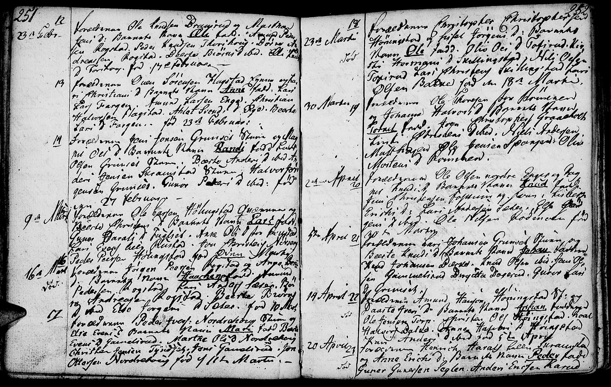 Løten prestekontor, AV/SAH-PREST-022/K/Ka/L0003: Parish register (official) no. 3, 1773-1800, p. 251-252