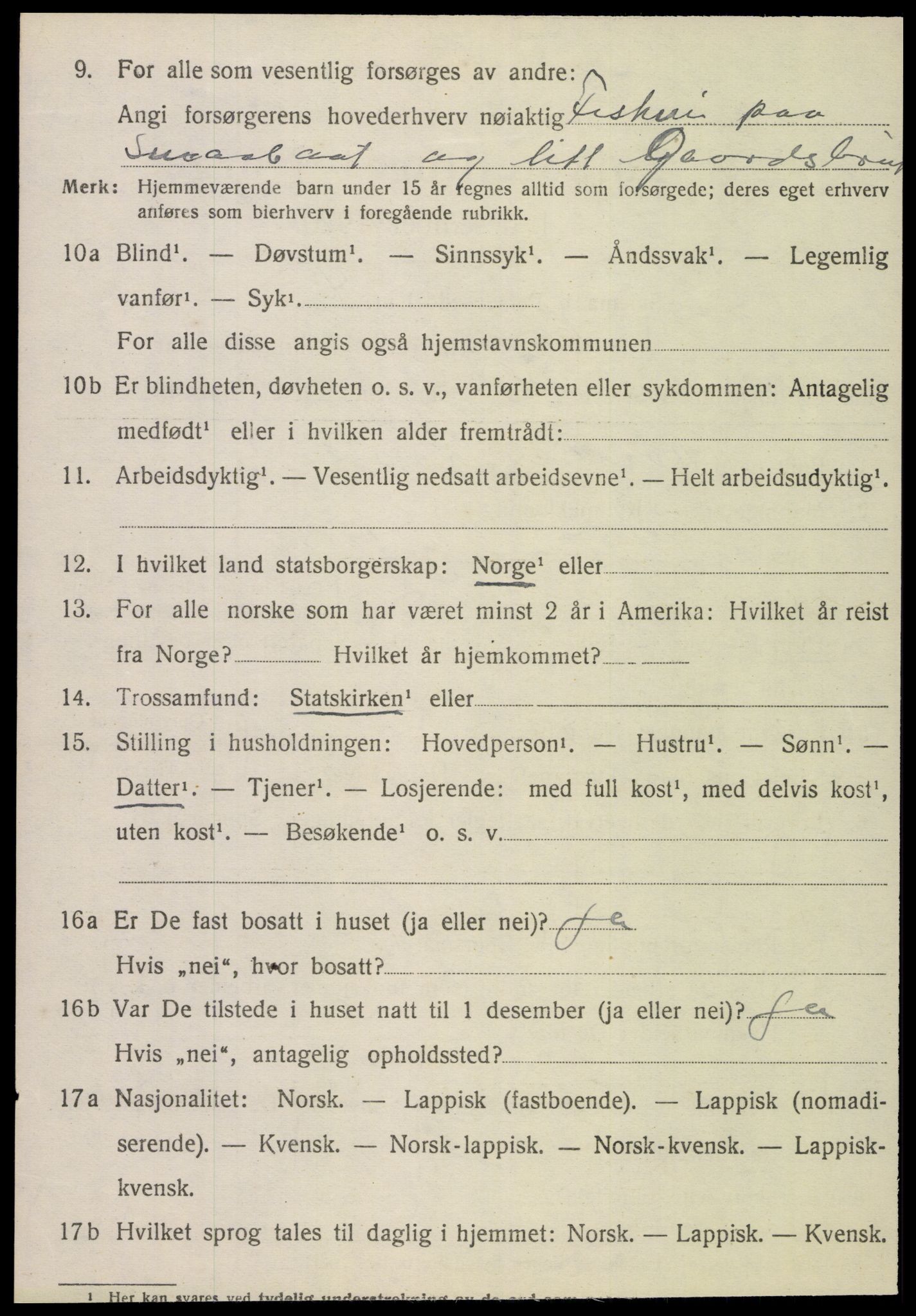 SAT, 1920 census for Meløy, 1920, p. 2772