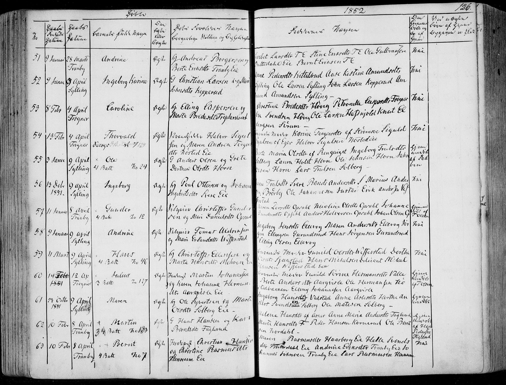 Lier kirkebøker, SAKO/A-230/F/Fa/L0011: Parish register (official) no. I 11, 1843-1854, p. 126