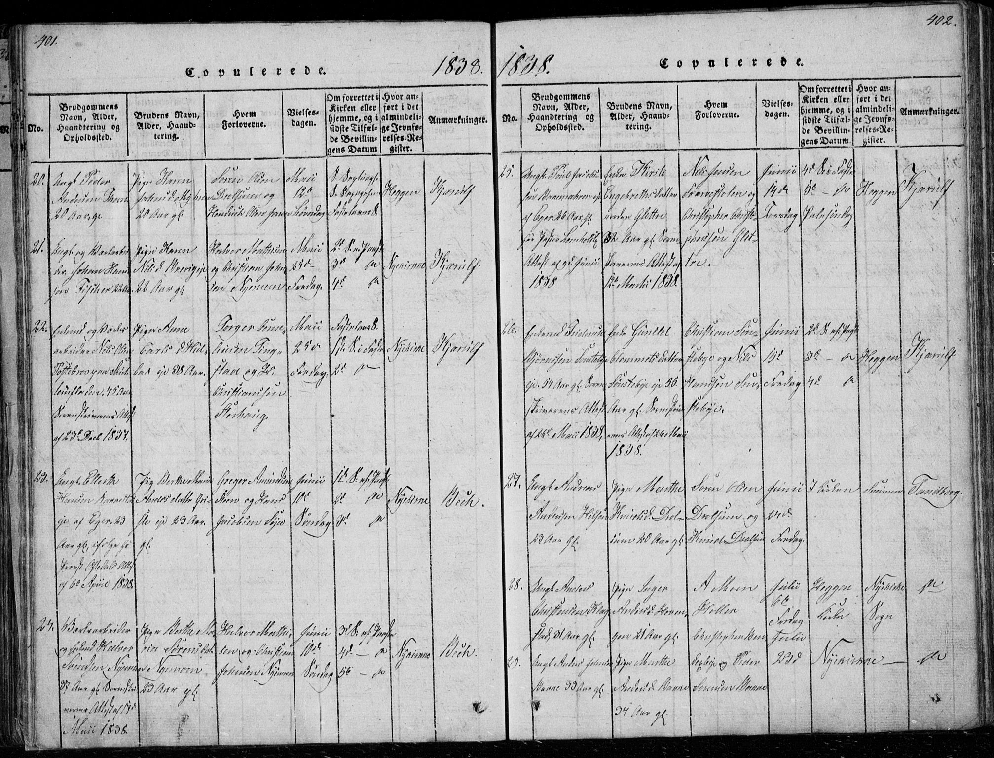 Modum kirkebøker, AV/SAKO-A-234/G/Ga/L0003: Parish register (copy) no. I 3, 1832-1842, p. 401-402