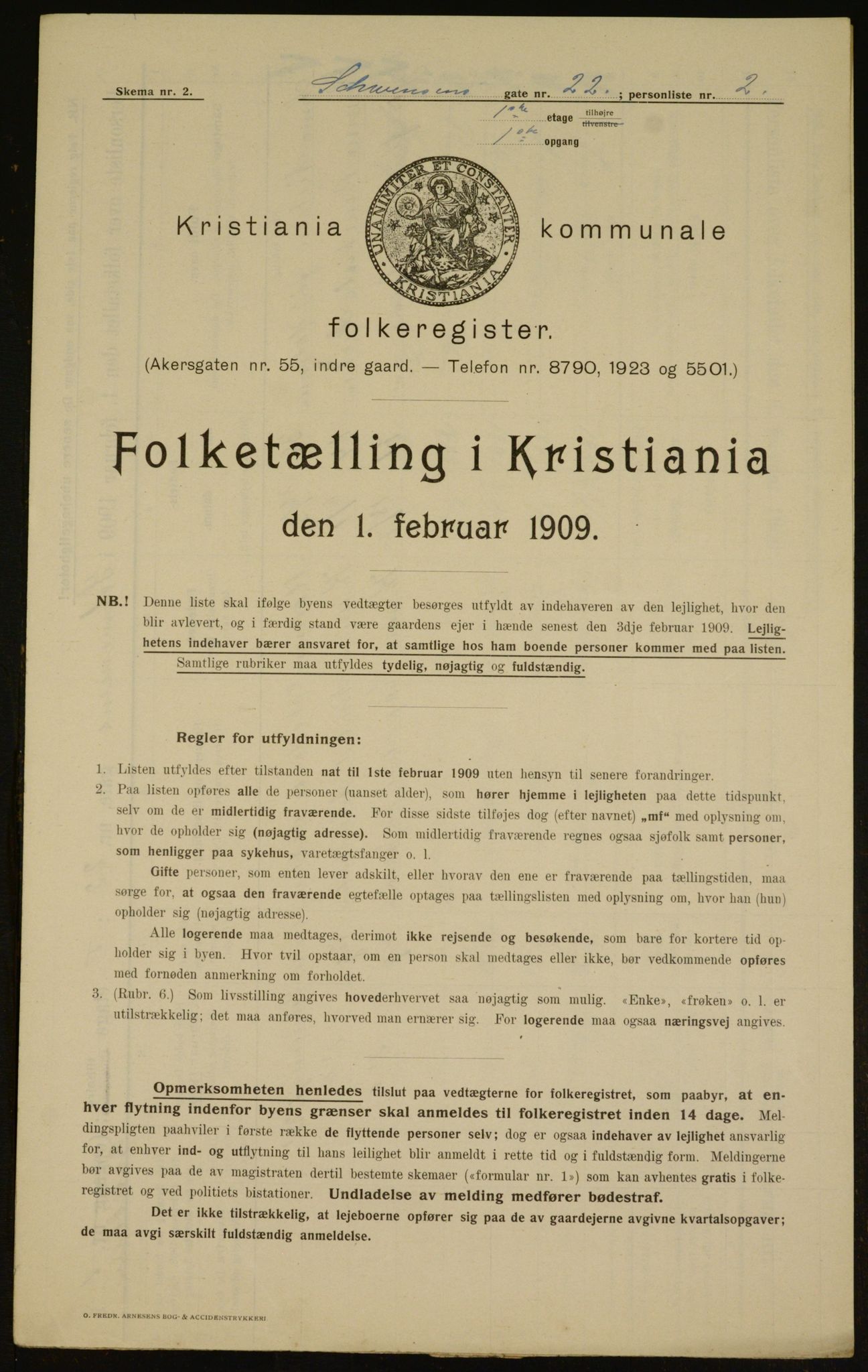 OBA, Municipal Census 1909 for Kristiania, 1909, p. 84340