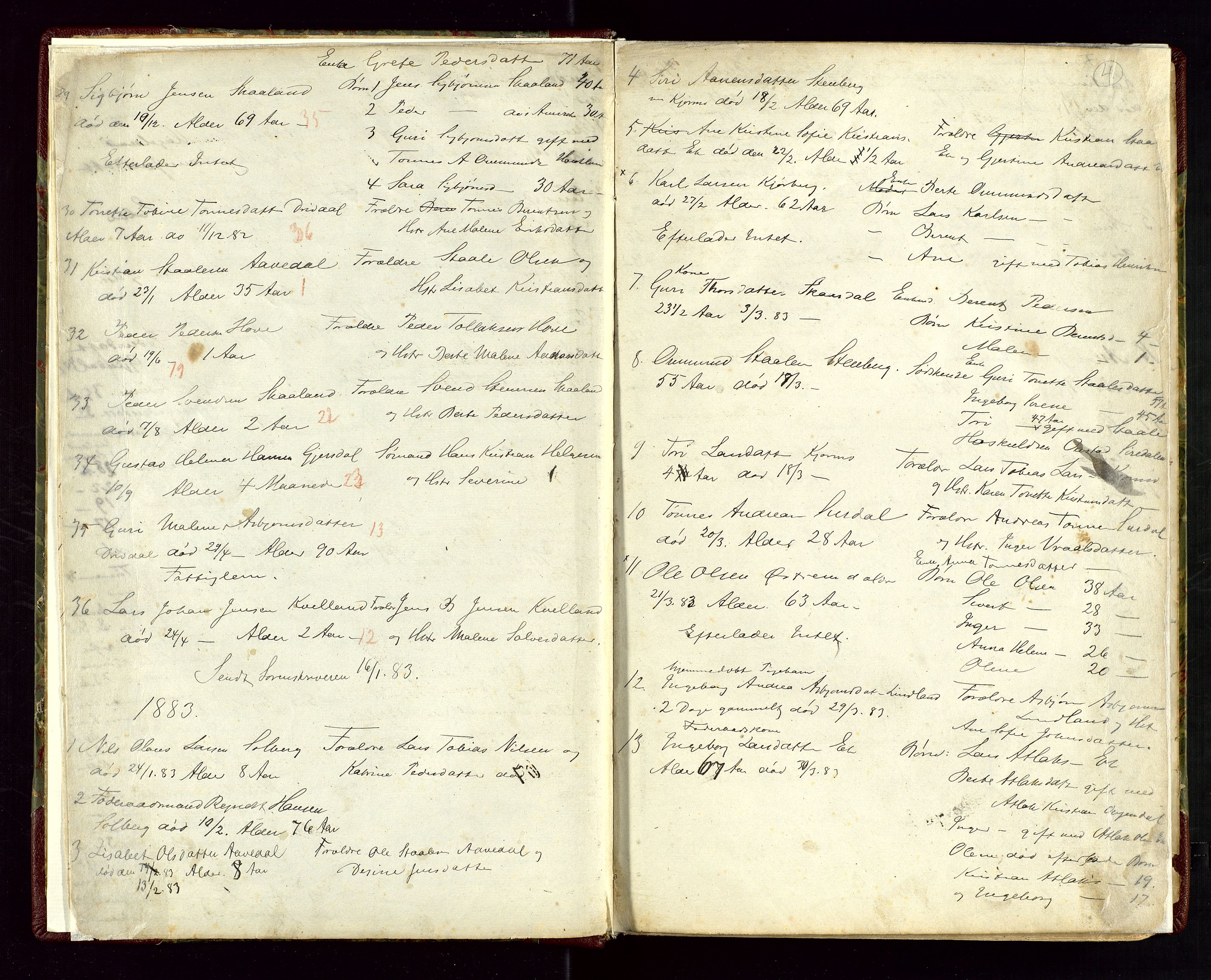 Lund lensmannskontor, AV/SAST-A-100303/Gga/L0001: Dødsfallprotokoll, 1882-1942, p. 4