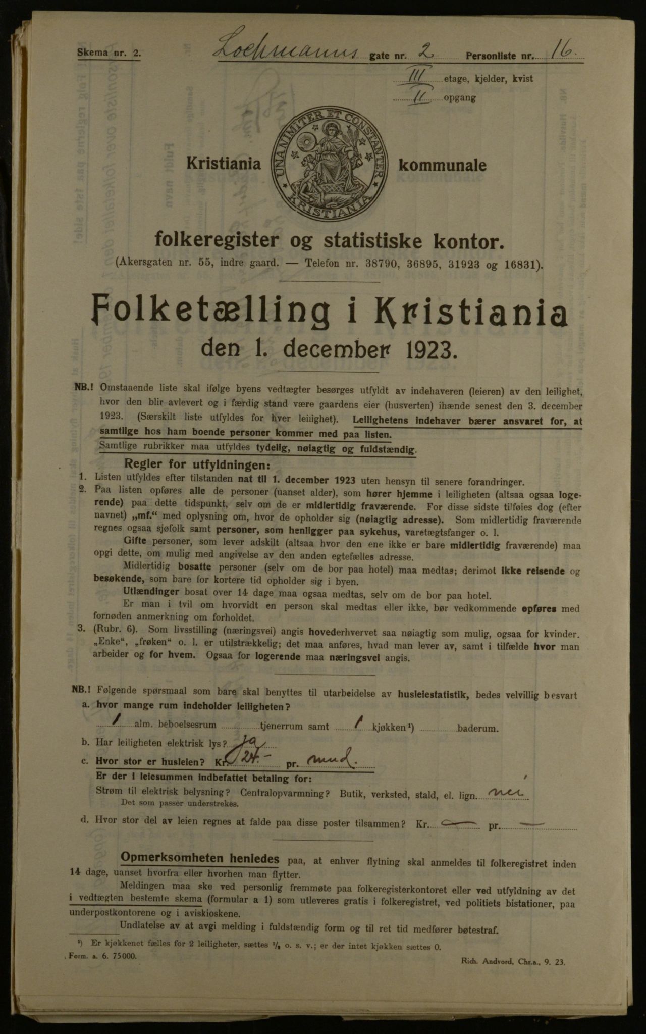 OBA, Municipal Census 1923 for Kristiania, 1923, p. 64752