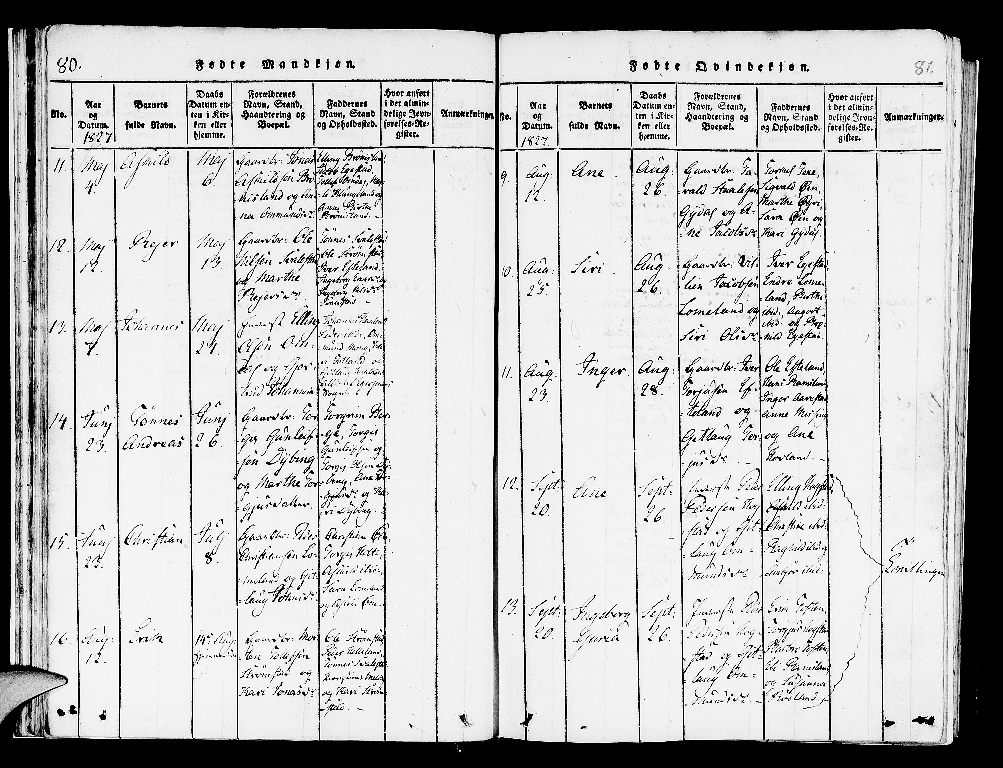 Helleland sokneprestkontor, AV/SAST-A-101810: Parish register (official) no. A 4, 1815-1834, p. 80-81