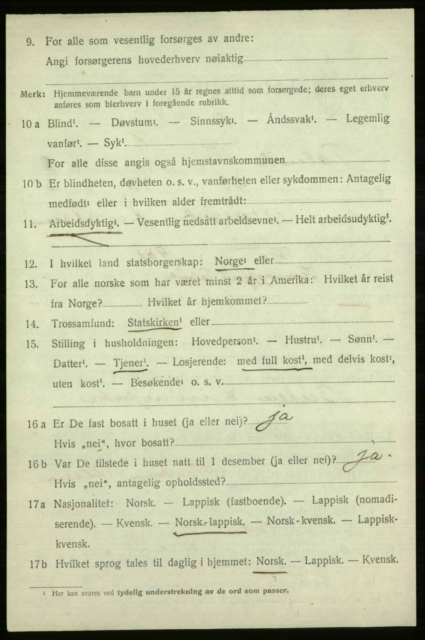 SATØ, 1920 census for Talvik, 1920, p. 5791