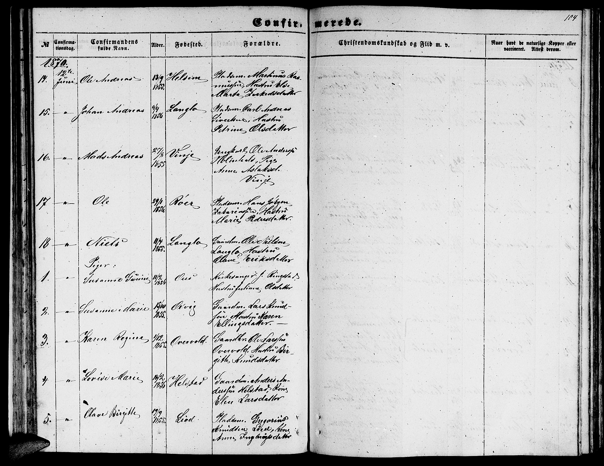 Ministerialprotokoller, klokkerbøker og fødselsregistre - Møre og Romsdal, AV/SAT-A-1454/520/L0291: Parish register (copy) no. 520C03, 1854-1881, p. 104