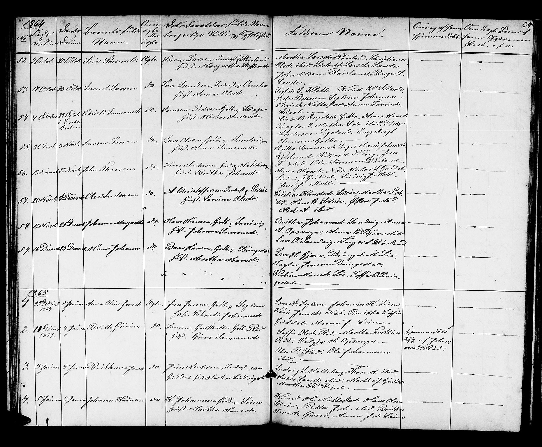 Kvinnherad sokneprestembete, SAB/A-76401/H/Hab: Parish register (copy) no. A 1, 1856-1873, p. 39
