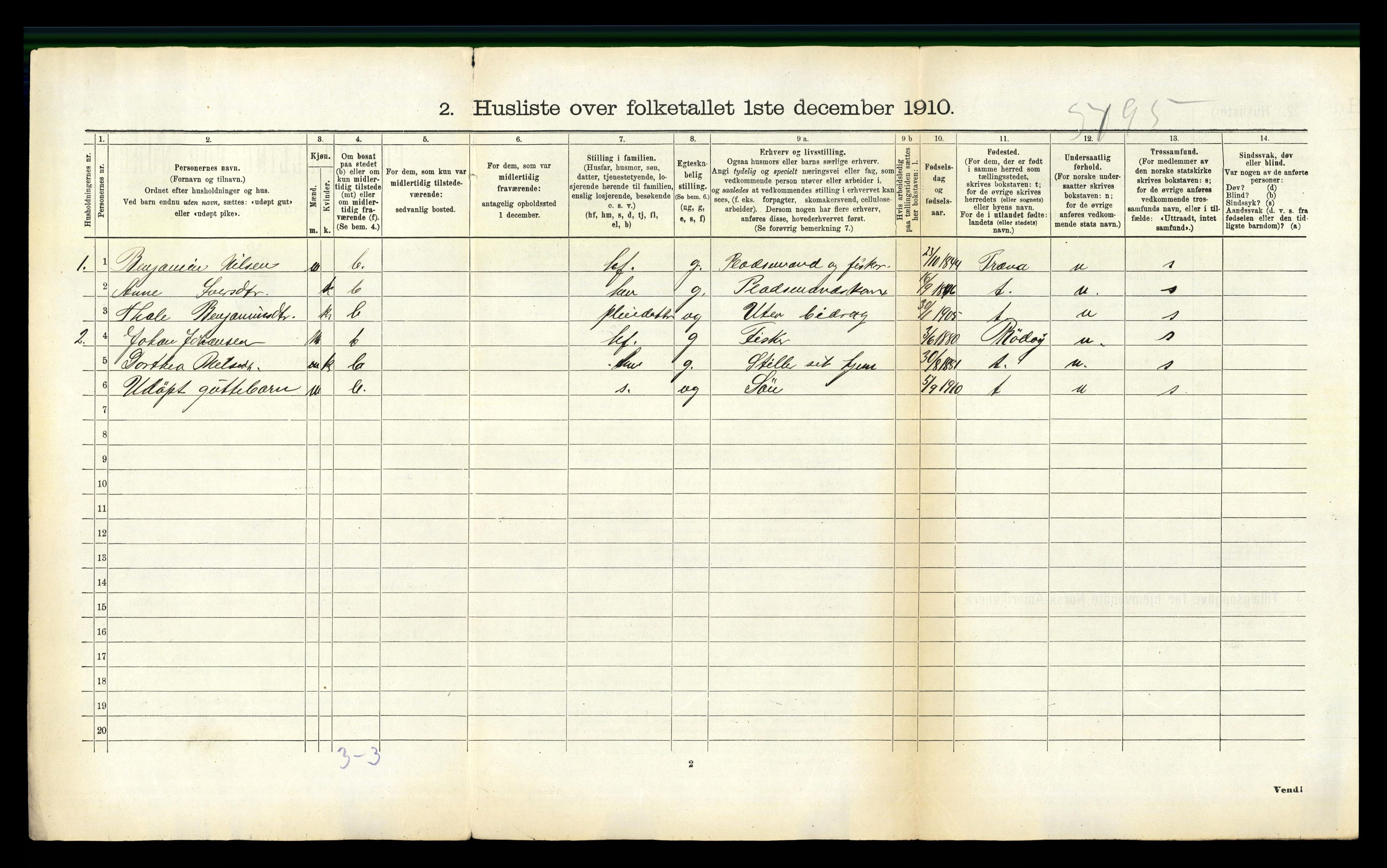 RA, 1910 census for Lurøy, 1910, p. 673