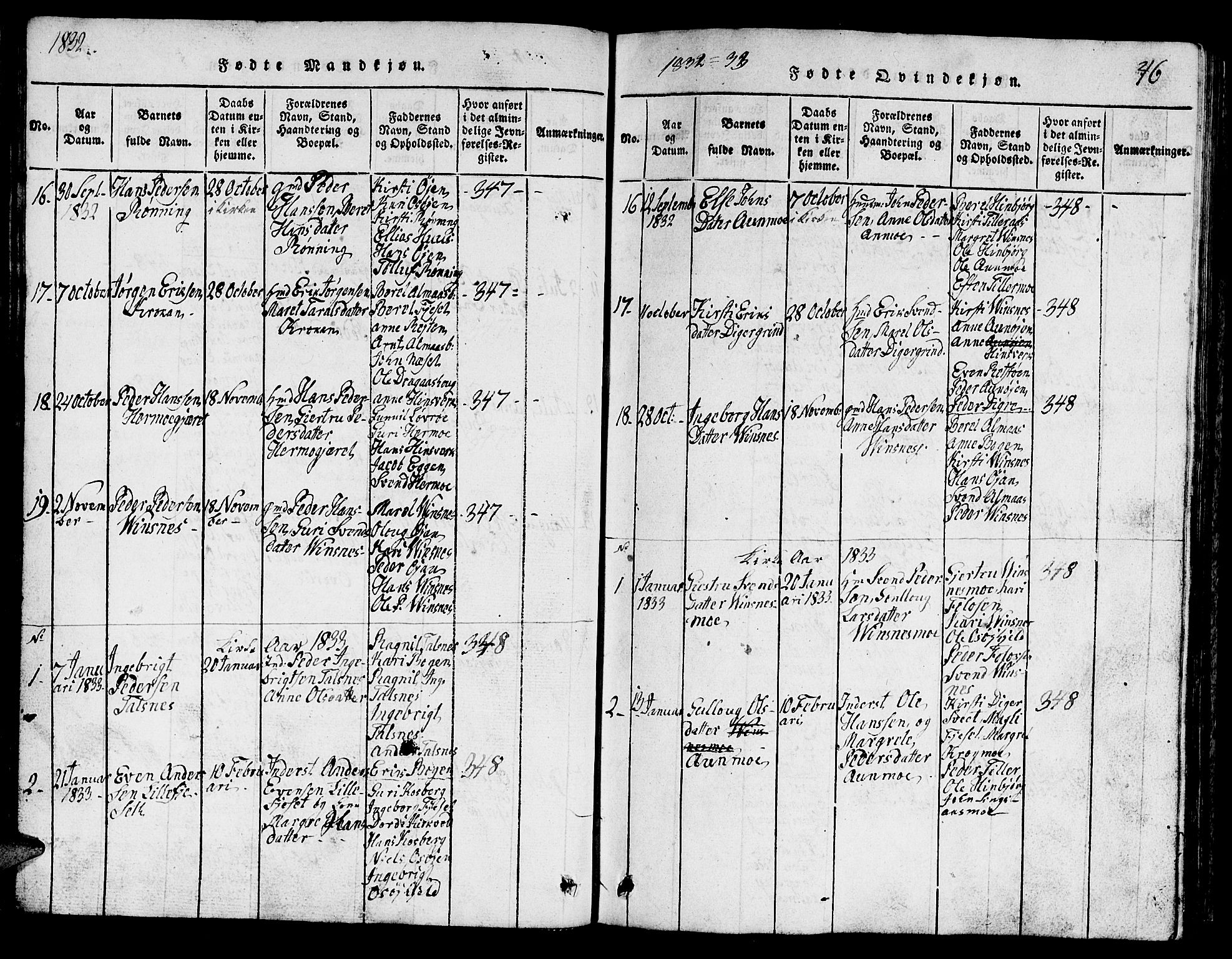 Ministerialprotokoller, klokkerbøker og fødselsregistre - Sør-Trøndelag, SAT/A-1456/688/L1026: Parish register (copy) no. 688C01, 1817-1860, p. 46