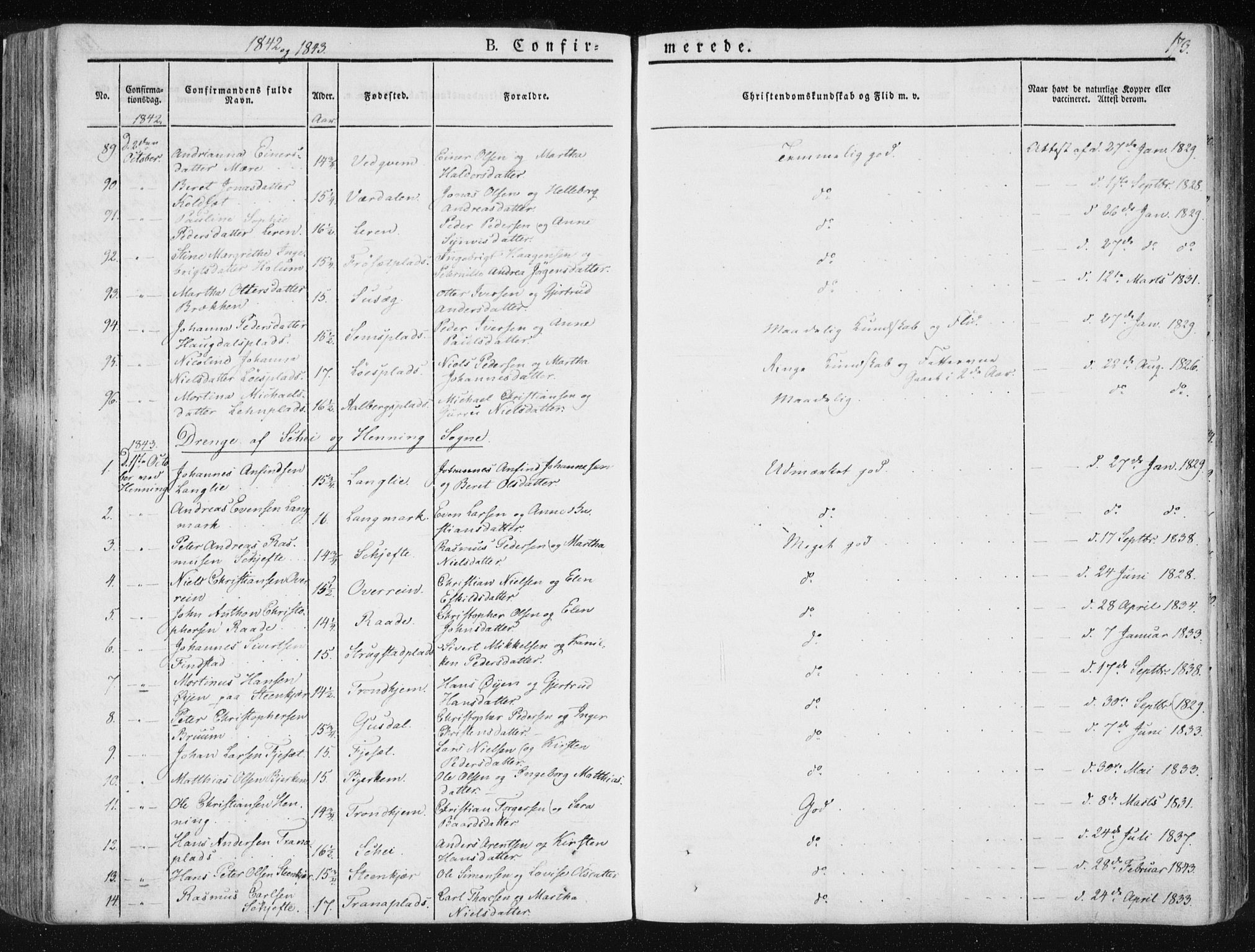 Ministerialprotokoller, klokkerbøker og fødselsregistre - Nord-Trøndelag, SAT/A-1458/735/L0339: Parish register (official) no. 735A06 /1, 1836-1848, p. 173