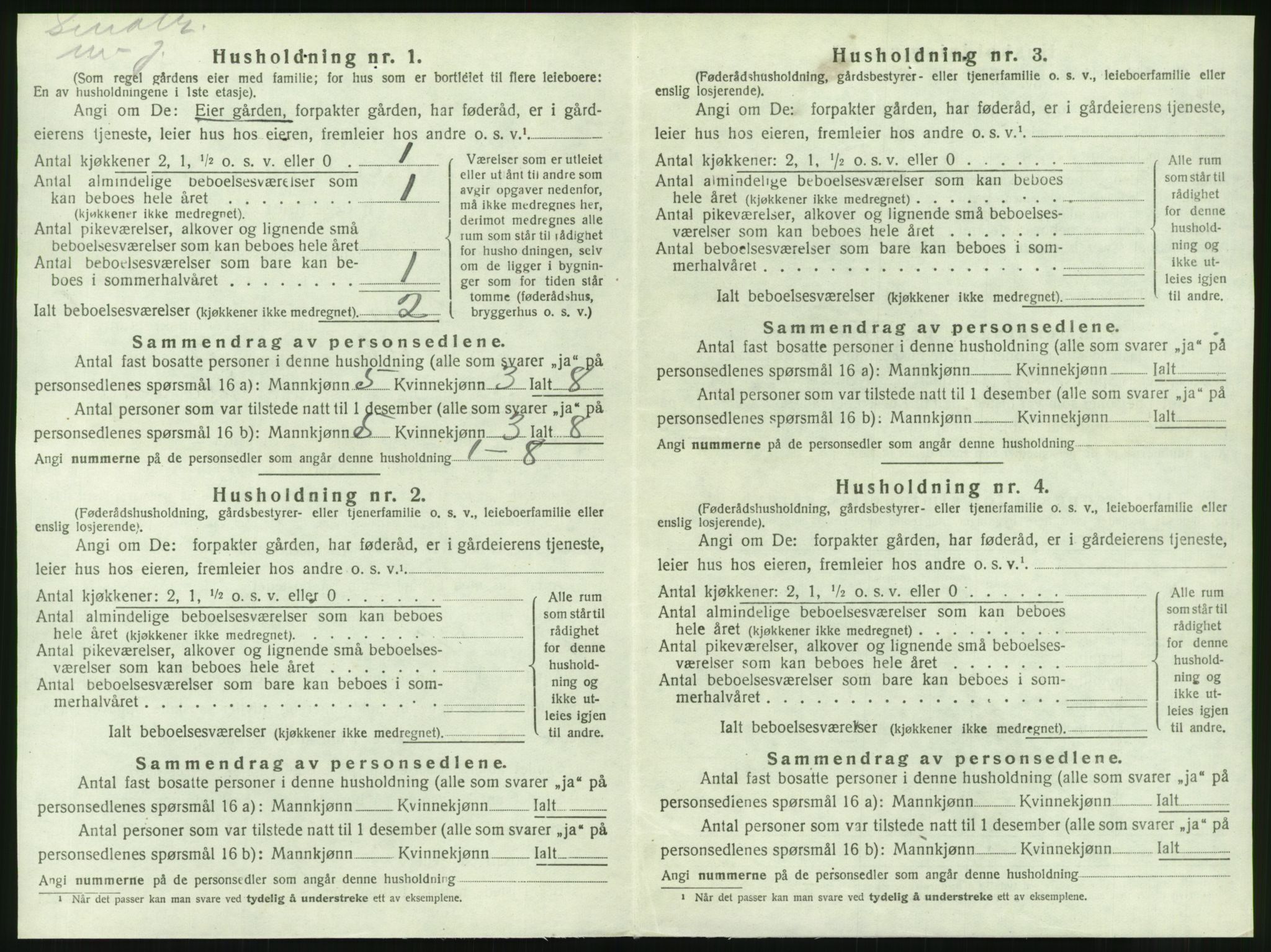 SAT, 1920 census for Nesna, 1920, p. 756