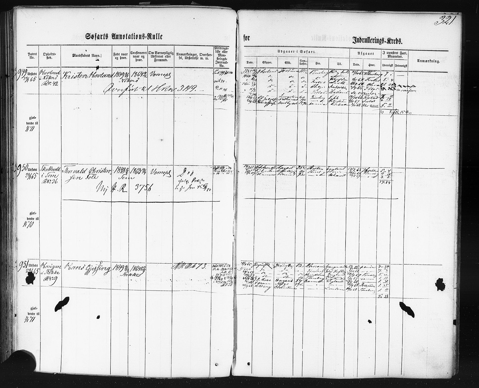 Tønsberg innrulleringskontor, AV/SAKO-A-786/F/Fb/L0001: Annotasjonsrulle Patent nr. 1-1724, 1860-1868, p. 337