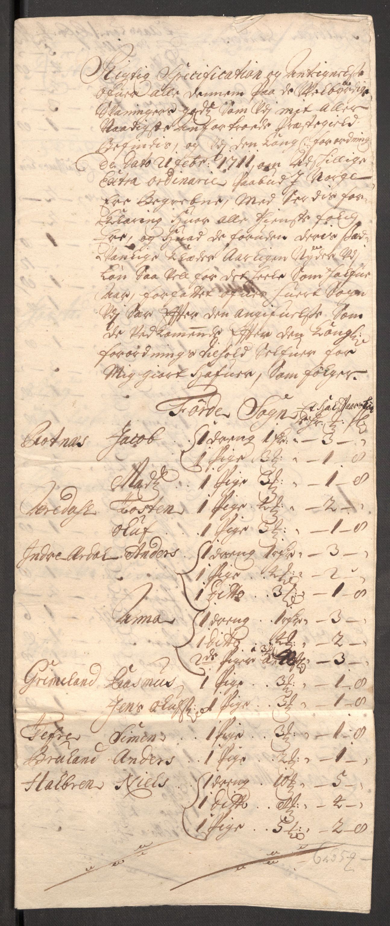 Rentekammeret inntil 1814, Reviderte regnskaper, Fogderegnskap, AV/RA-EA-4092/R53/L3434: Fogderegnskap Sunn- og Nordfjord, 1711, p. 159