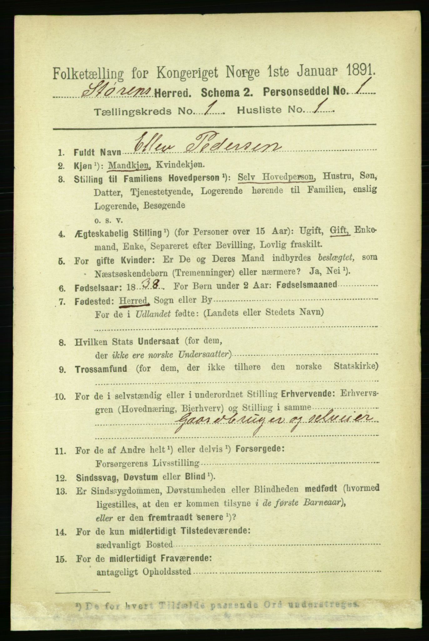 RA, 1891 census for 1648 Støren, 1891, p. 72