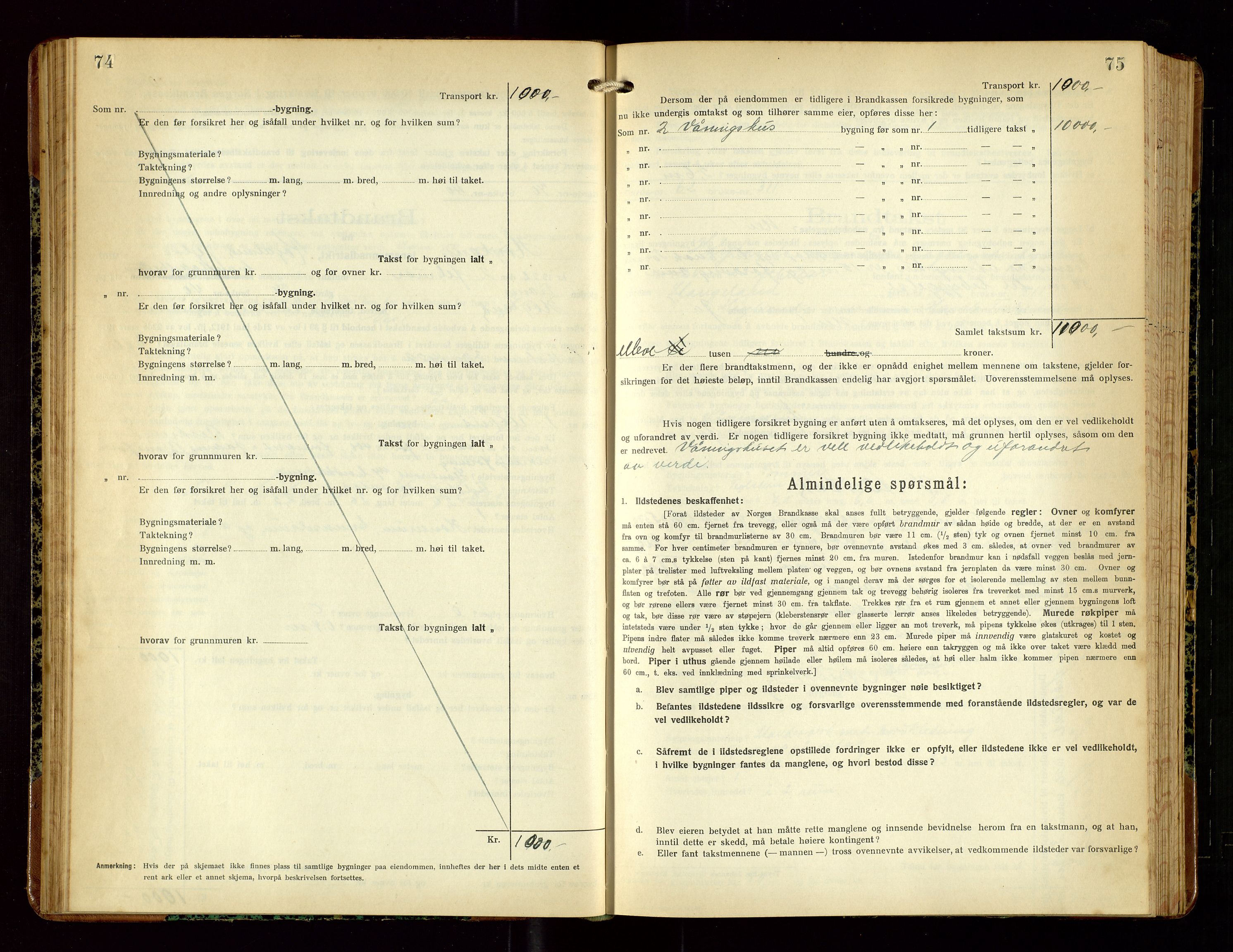 Høyland/Sandnes lensmannskontor, AV/SAST-A-100166/Gob/L0004: "Brandtakstprotokol", 1924-1933, p. 74-75