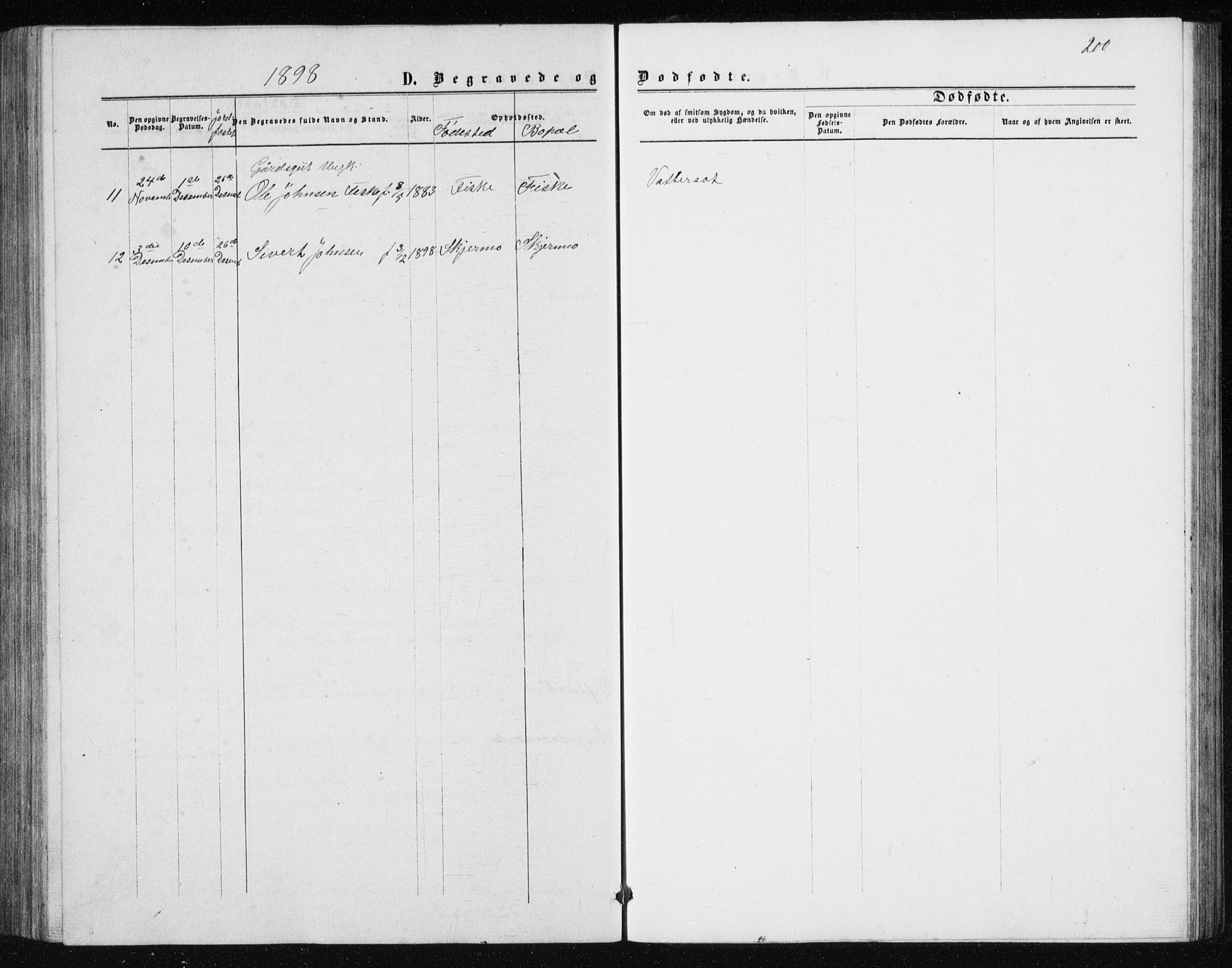 Ministerialprotokoller, klokkerbøker og fødselsregistre - Møre og Romsdal, AV/SAT-A-1454/597/L1064: Parish register (copy) no. 597C01, 1866-1898, p. 200