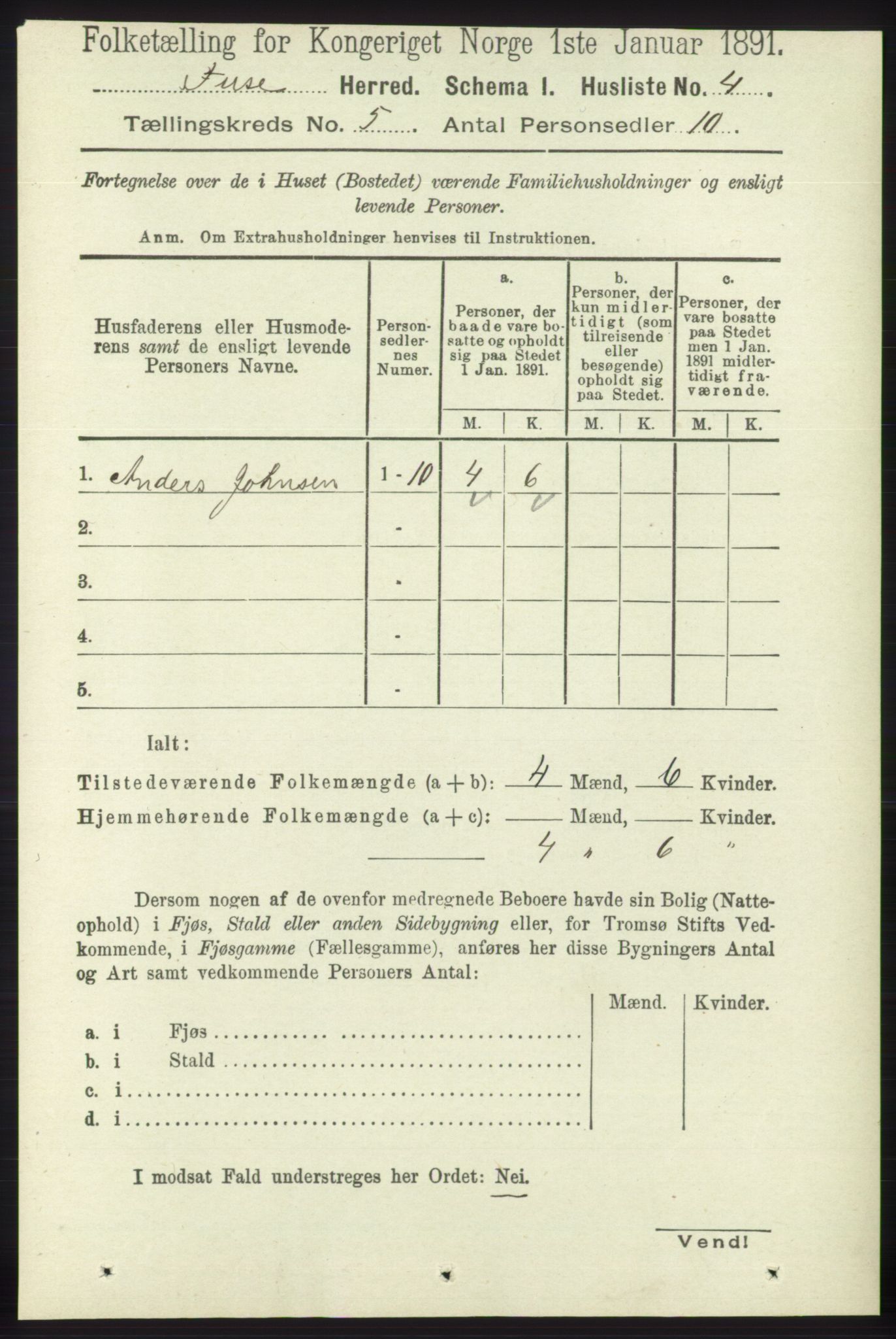 RA, 1891 census for 1241 Fusa, 1891, p. 863