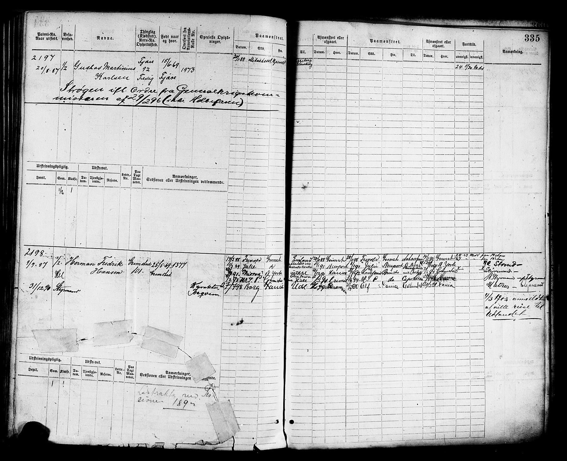 Grimstad mønstringskrets, AV/SAK-2031-0013/F/Fb/L0011: Hovedrulle nr 1529-2290, V-24, 1877-1889, p. 342