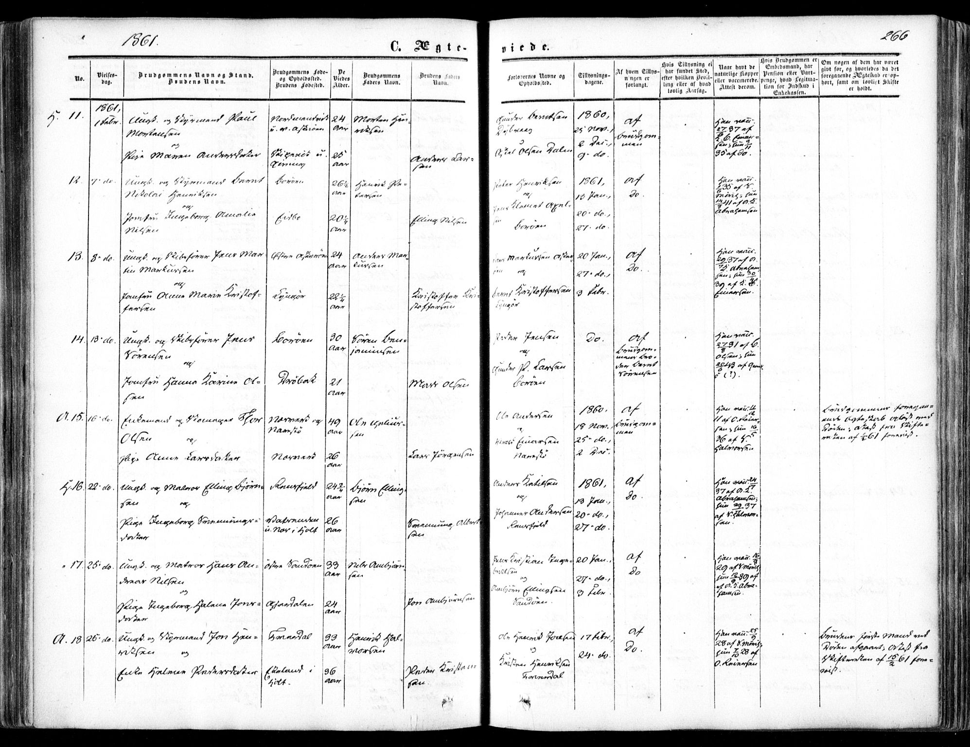 Dypvåg sokneprestkontor, AV/SAK-1111-0007/F/Fa/Faa/L0006: Parish register (official) no. A 6, 1855-1872, p. 266