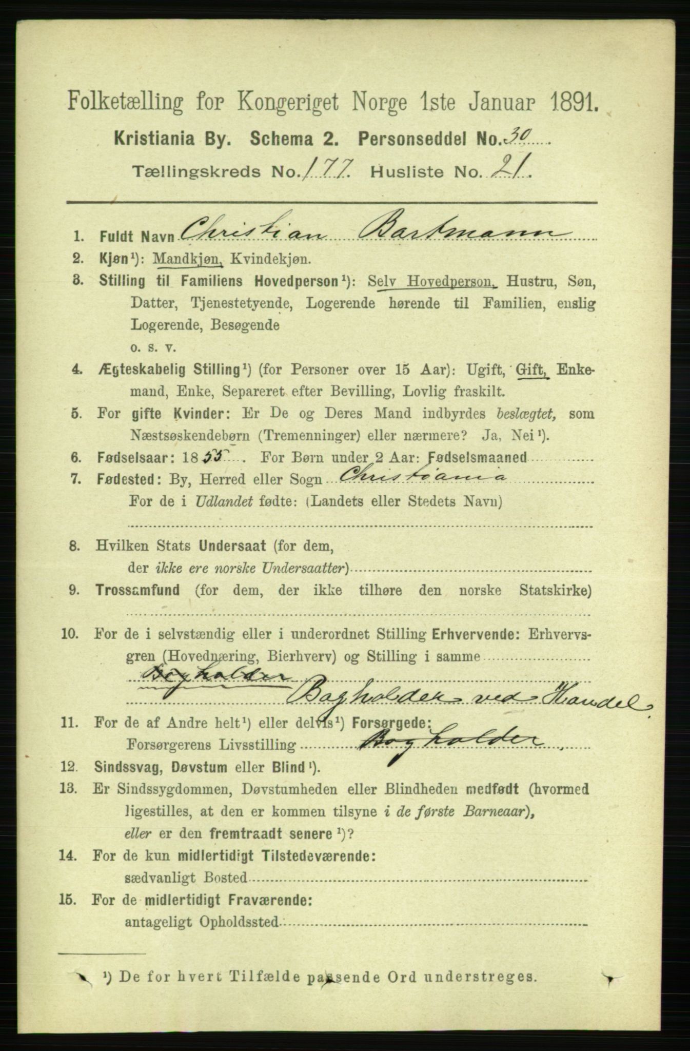 RA, 1891 census for 0301 Kristiania, 1891, p. 106856