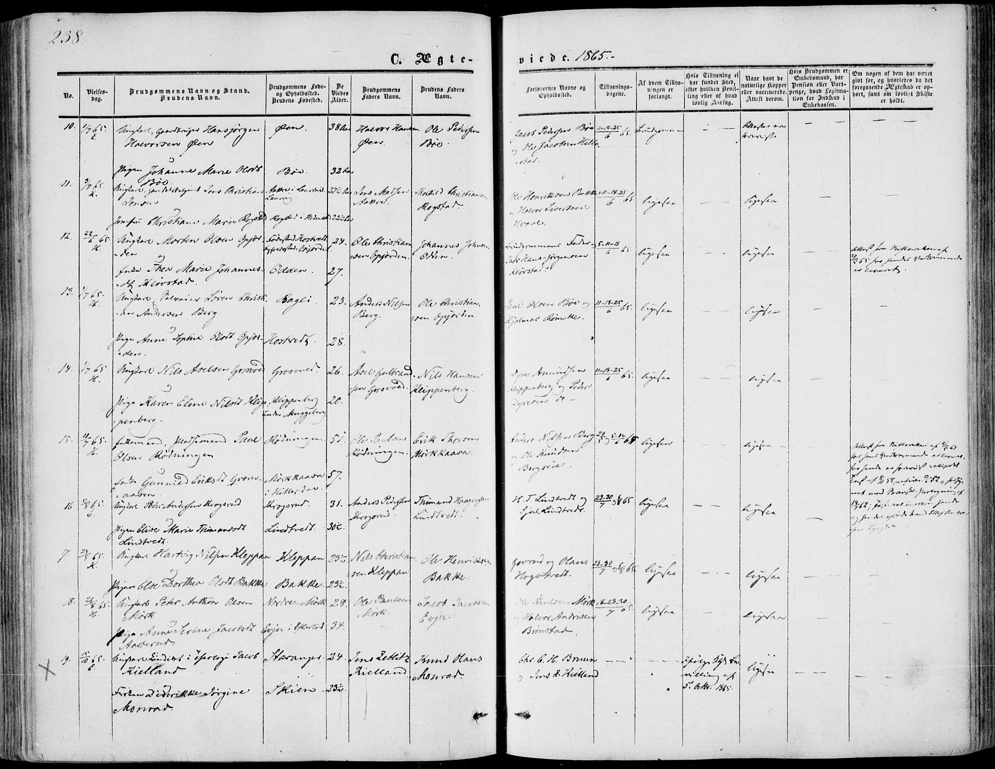 Sandsvær kirkebøker, SAKO/A-244/F/Fa/L0006: Parish register (official) no. I 6, 1857-1868, p. 238