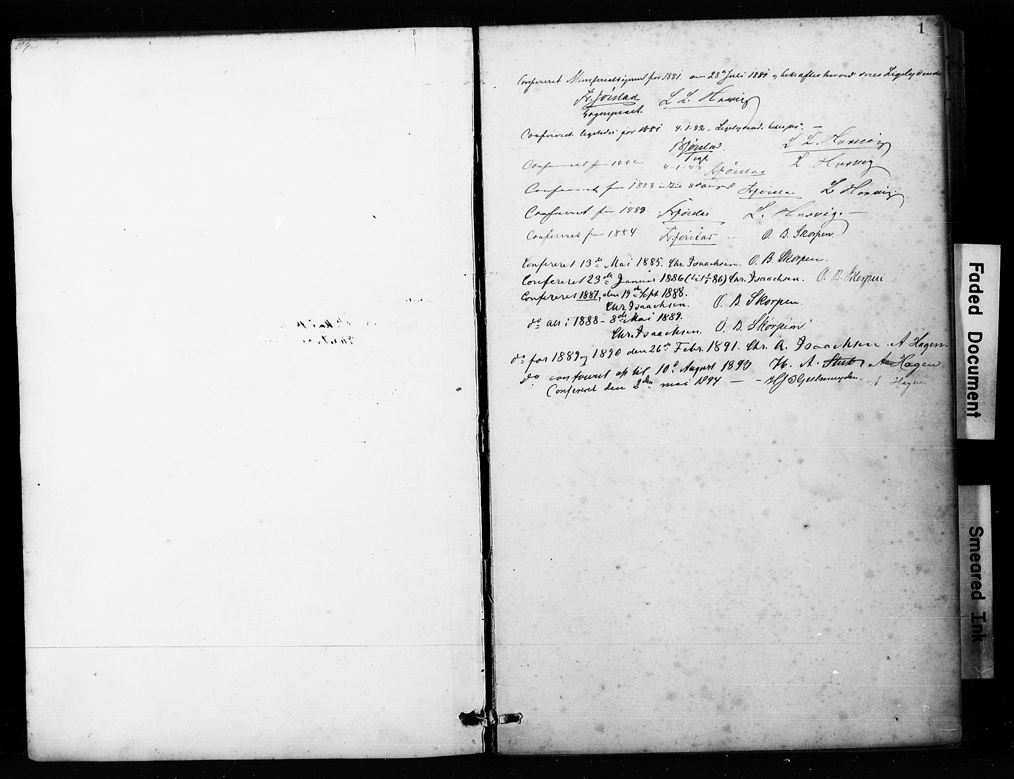 Alversund Sokneprestembete, SAB/A-73901/H/Ha/Hab: Parish register (copy) no. C 3, 1881-1894, p. 1