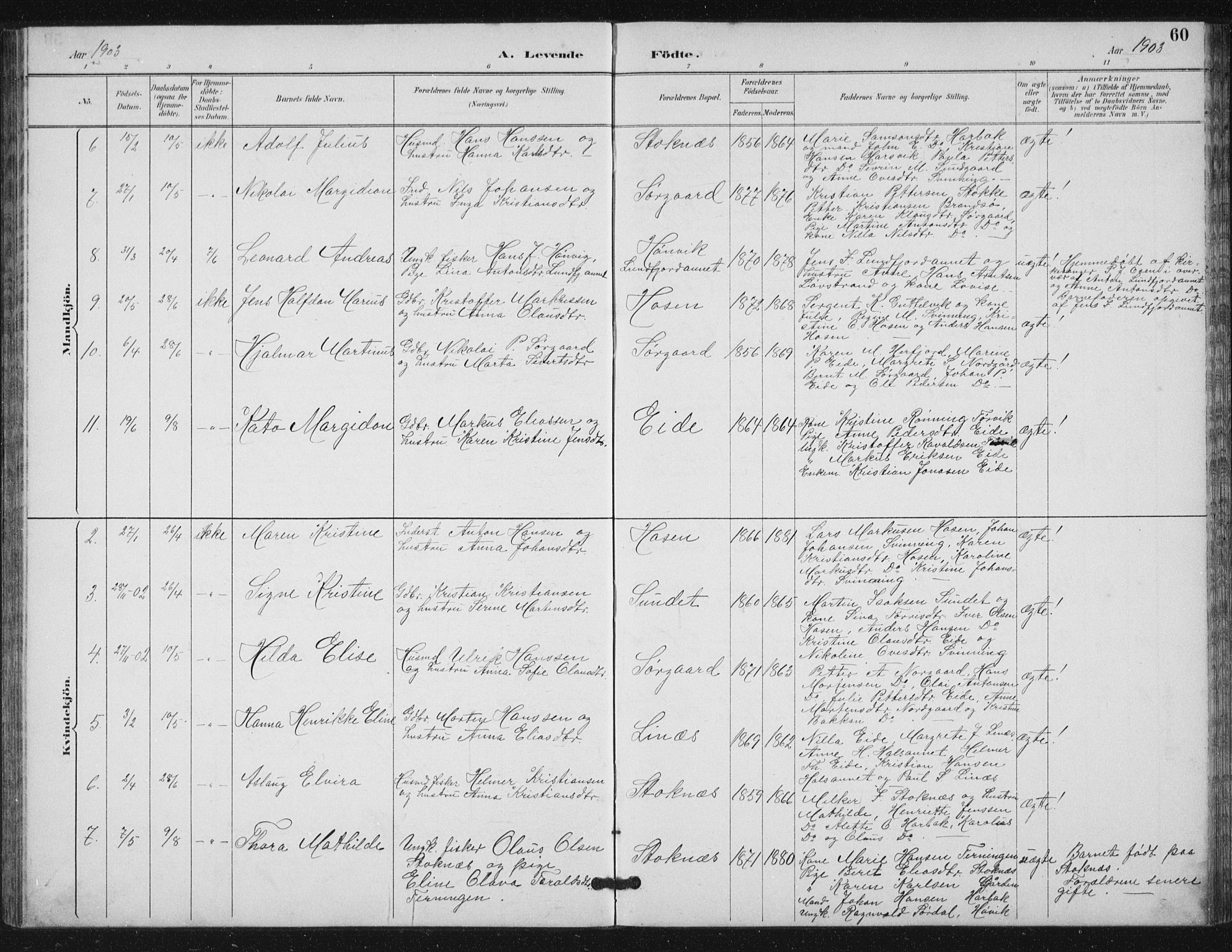 Ministerialprotokoller, klokkerbøker og fødselsregistre - Sør-Trøndelag, SAT/A-1456/656/L0698: Parish register (copy) no. 656C04, 1890-1904, p. 60
