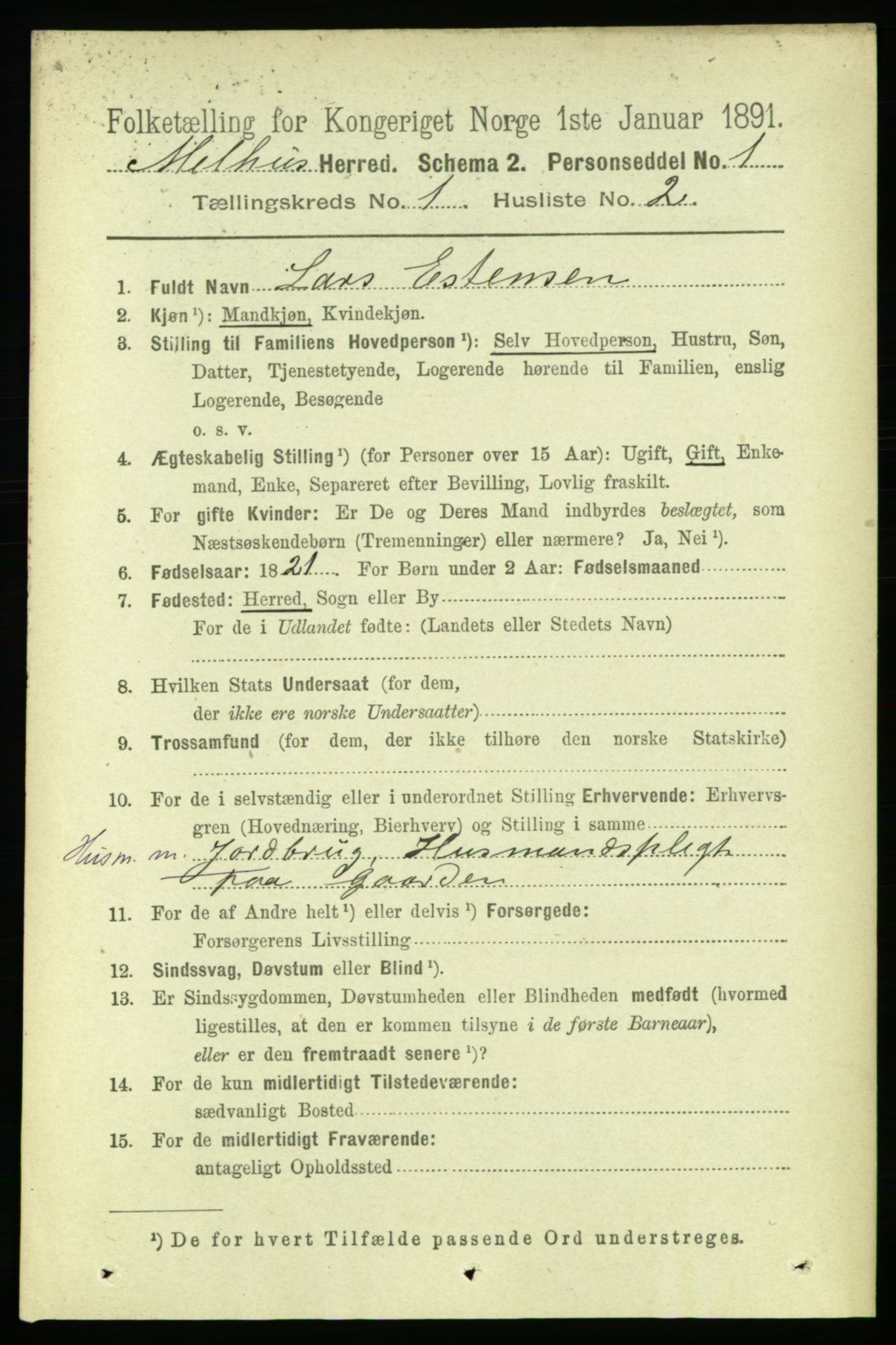 RA, 1891 census for 1653 Melhus, 1891, p. 123