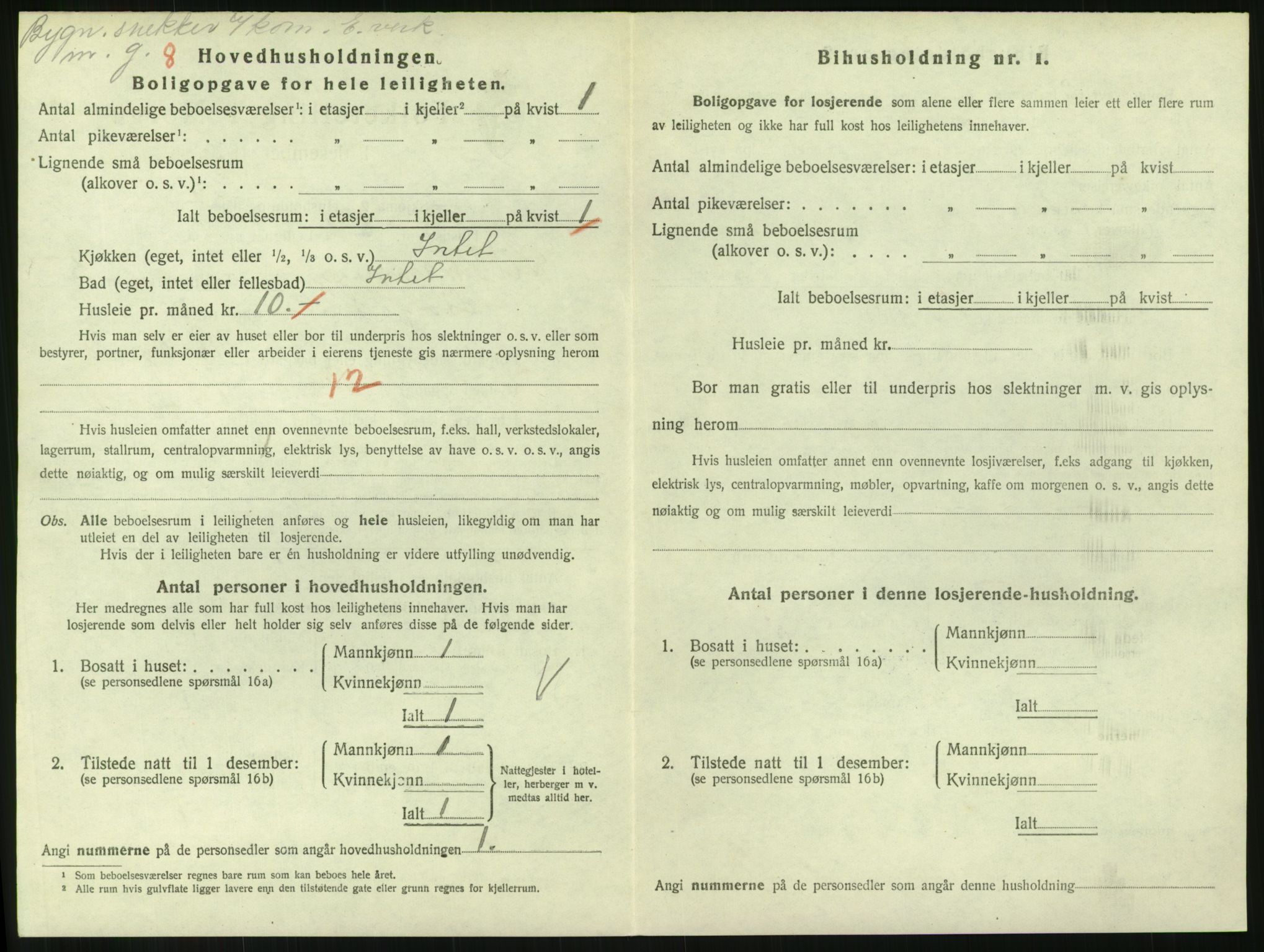 SAH, 1920 census for Lillehammer, 1920, p. 2239
